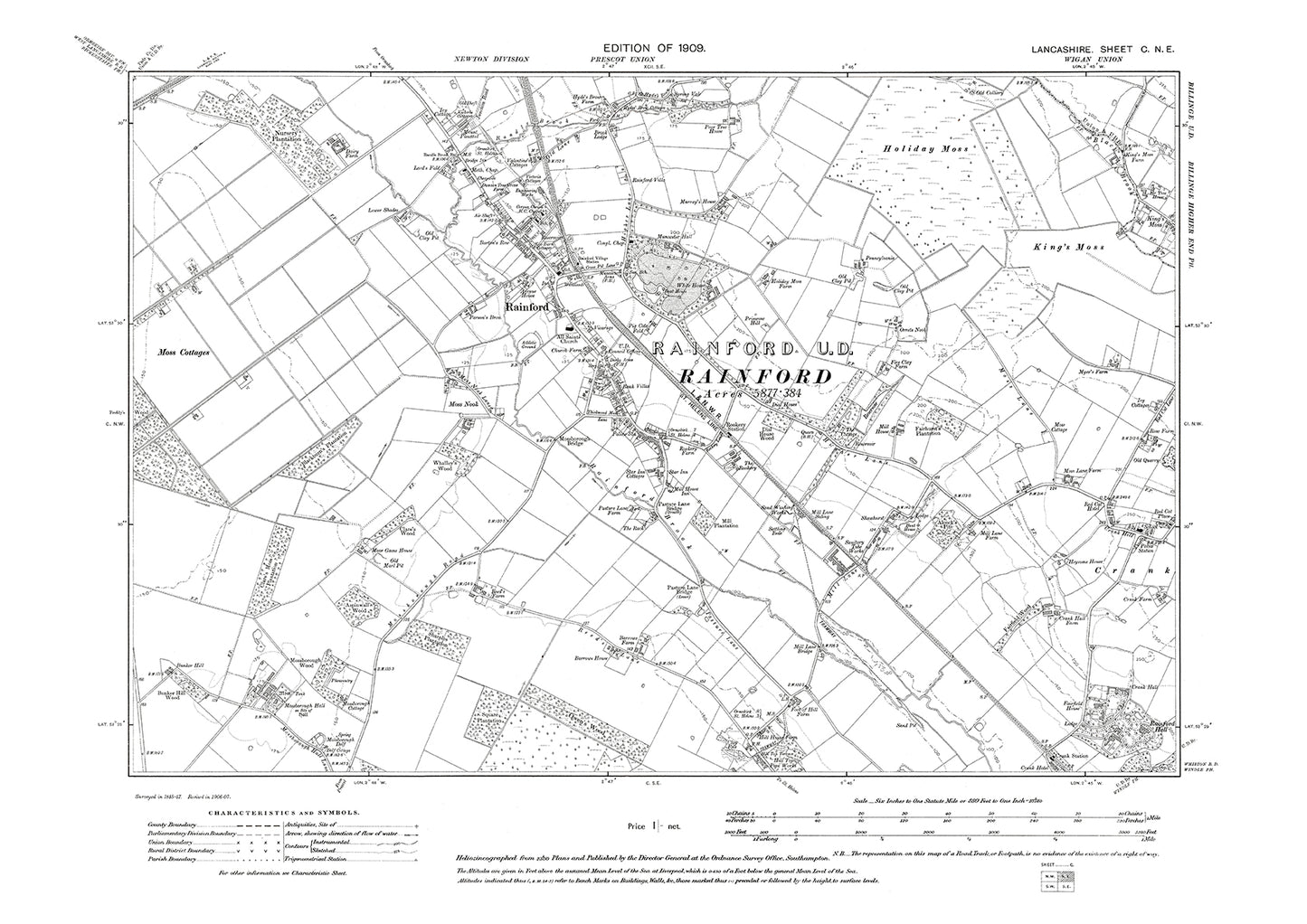 Rainford - Lancashire in 1909 : 100NE