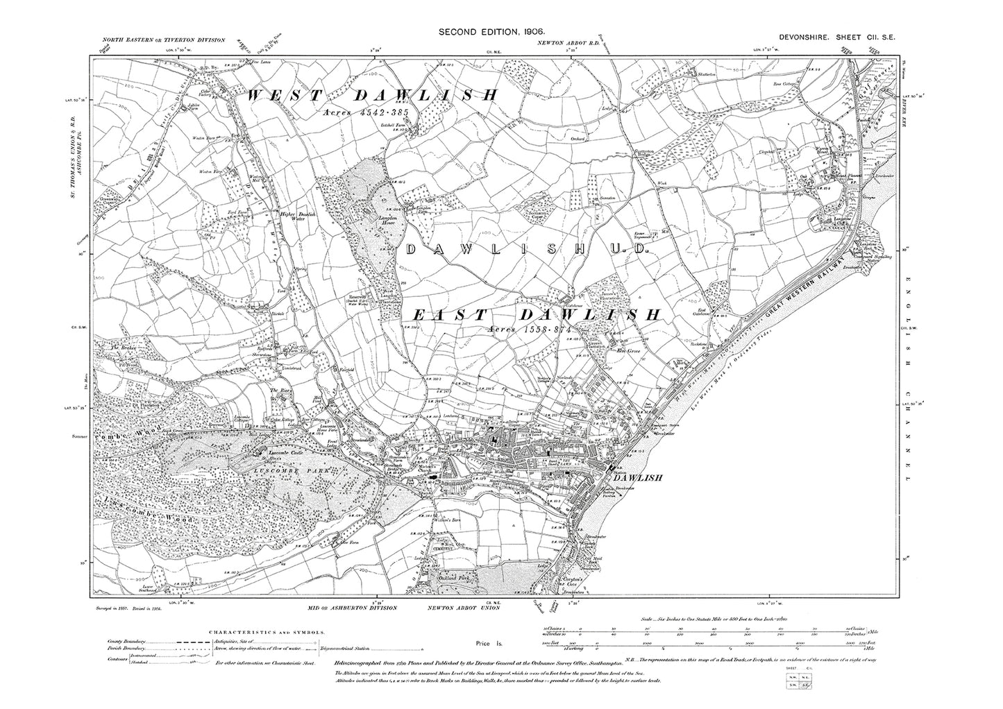 Dawlish, Old Map Devon 1906: 102SE