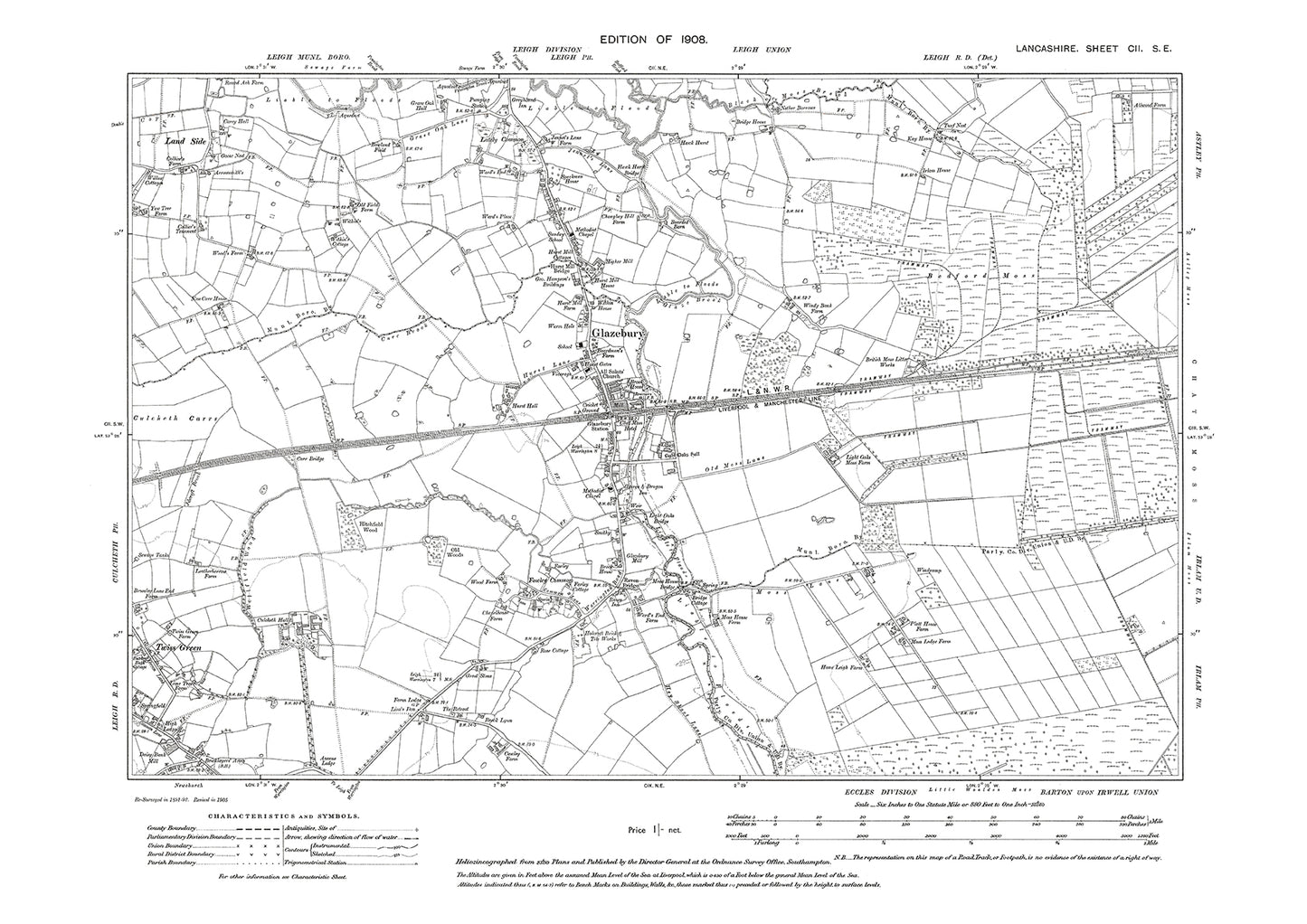 Glazebury - Lancashire in 1908 : 102SE