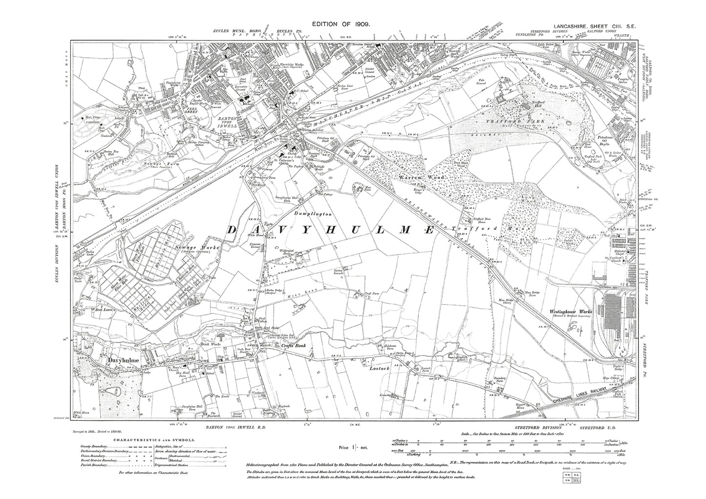 Eccles (south), Davyhulme - Lancashire in 1909 : 103SE