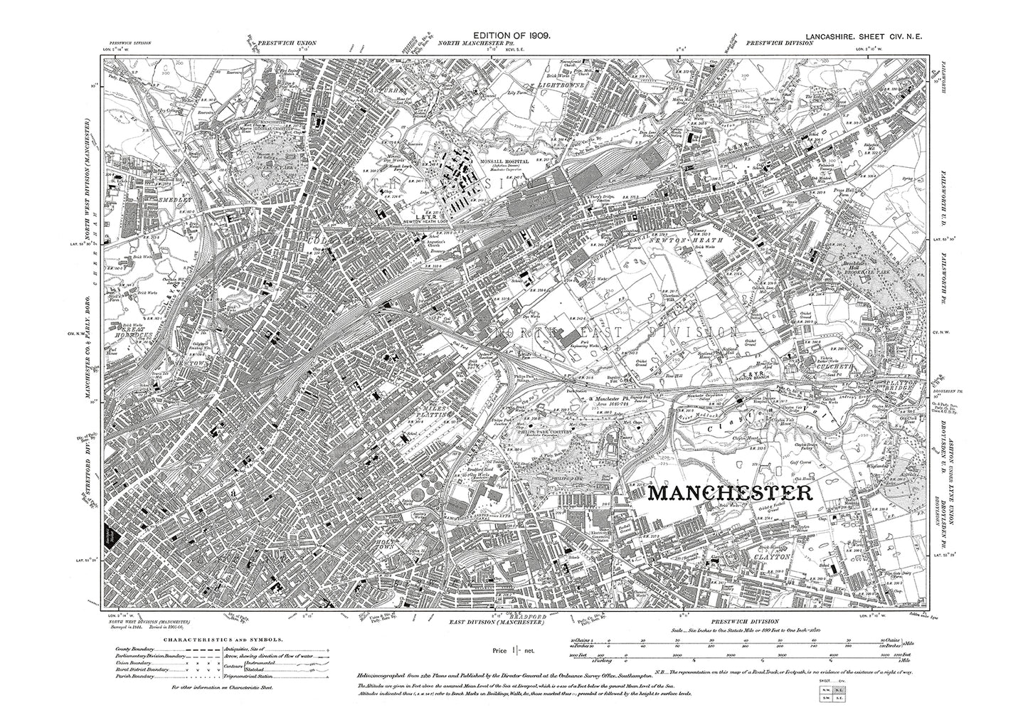 Manchester (northeast) - Lancashire in 1909 : 104NE