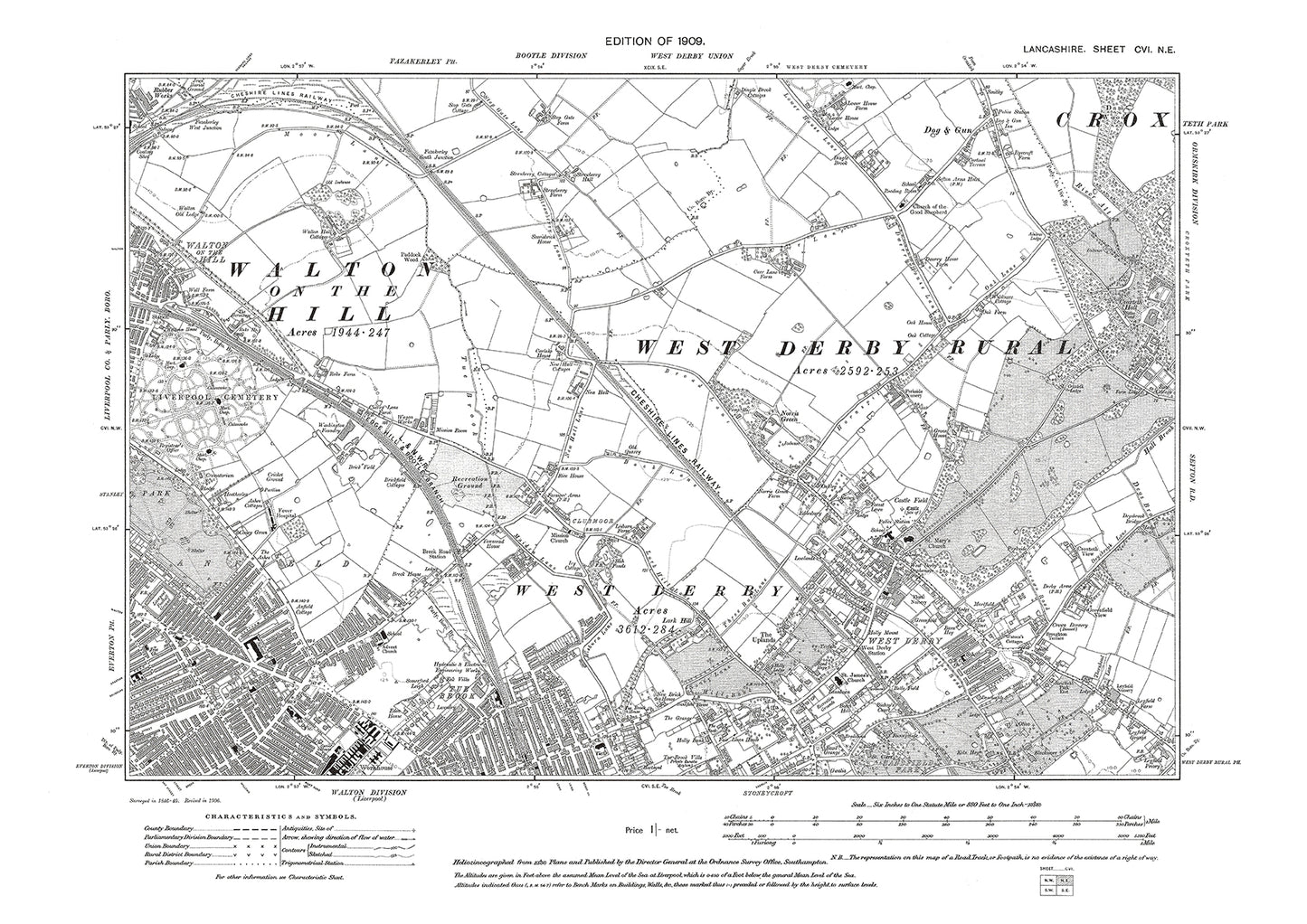 Liverpool, West Derby - Lancashire in 1909 : 106NE