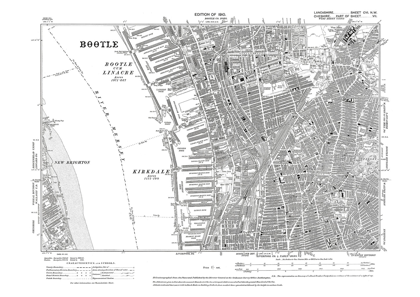 Liverpool, Bootle, Kirkdale - Lancashire in 1909 : 106NW