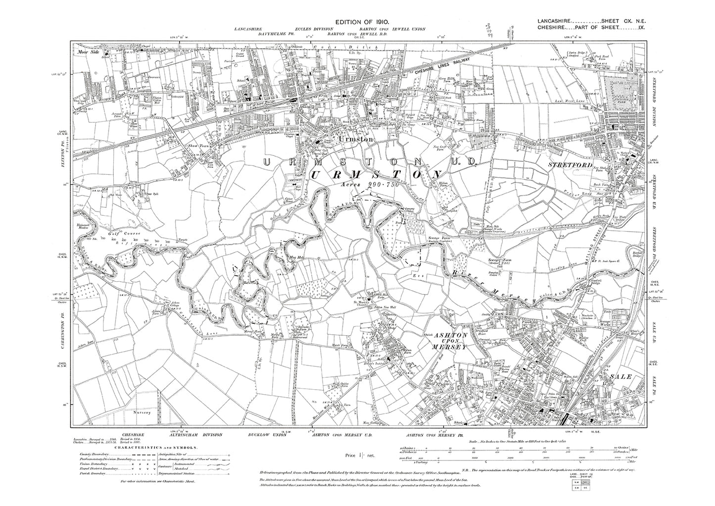 Urmston, Stretford - Lancashire in 1910 : 110NE