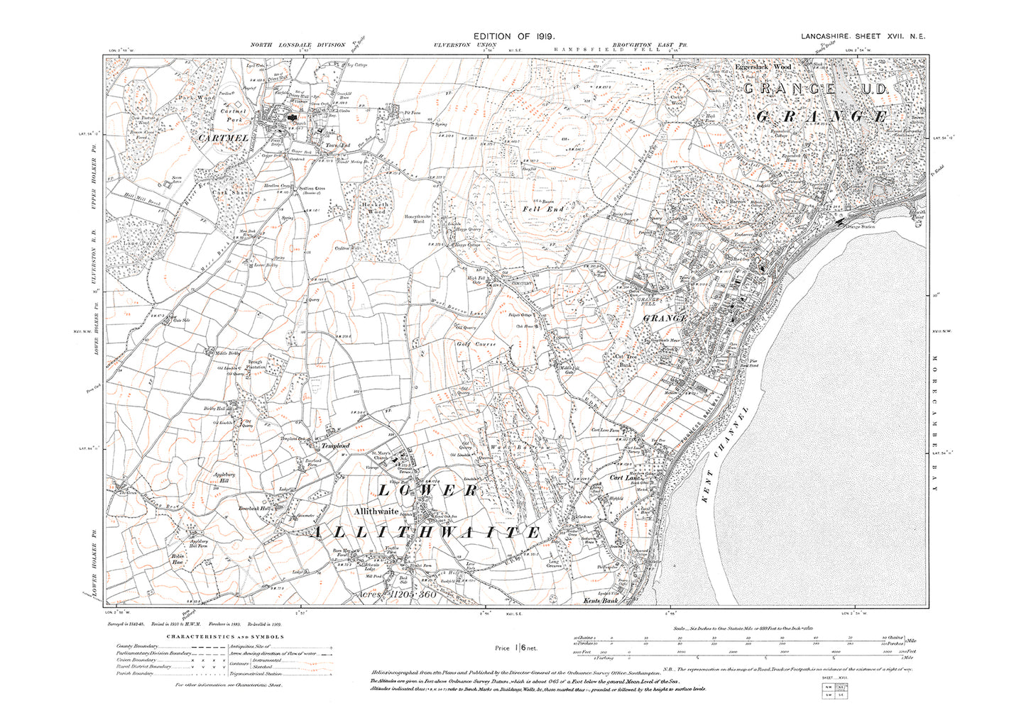 Allithwaite, Cartmel, Grange - Lancashire in 1919 : 17NE