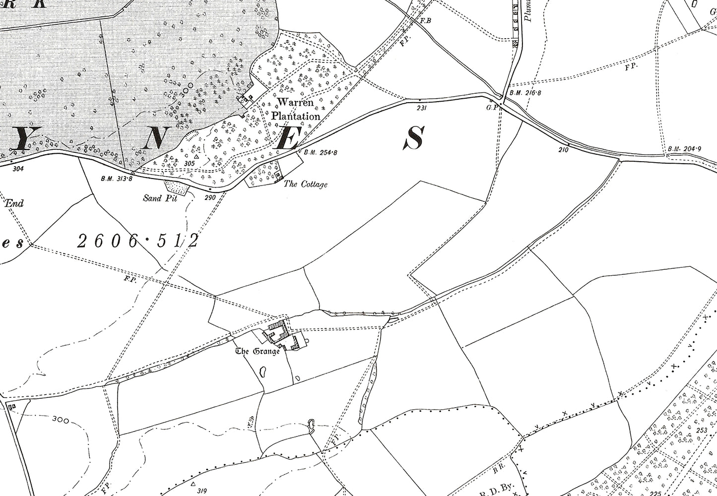 A 1902 map showing Haynes and Northwood End in Bedfordshire - A Digital Download 0f OS 1:10560 scale map, Beds 22NW
