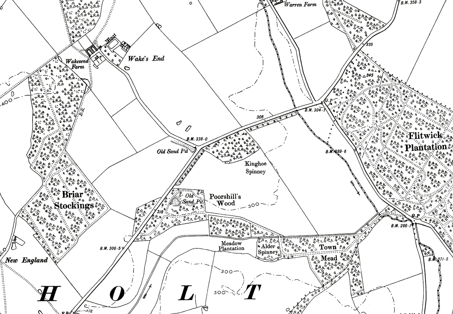 A 1902 map showing Steppingley and Eversholt (north) in Bedfordshire - A Digital Download 0f OS 1:10560 scale map, Beds 25NW