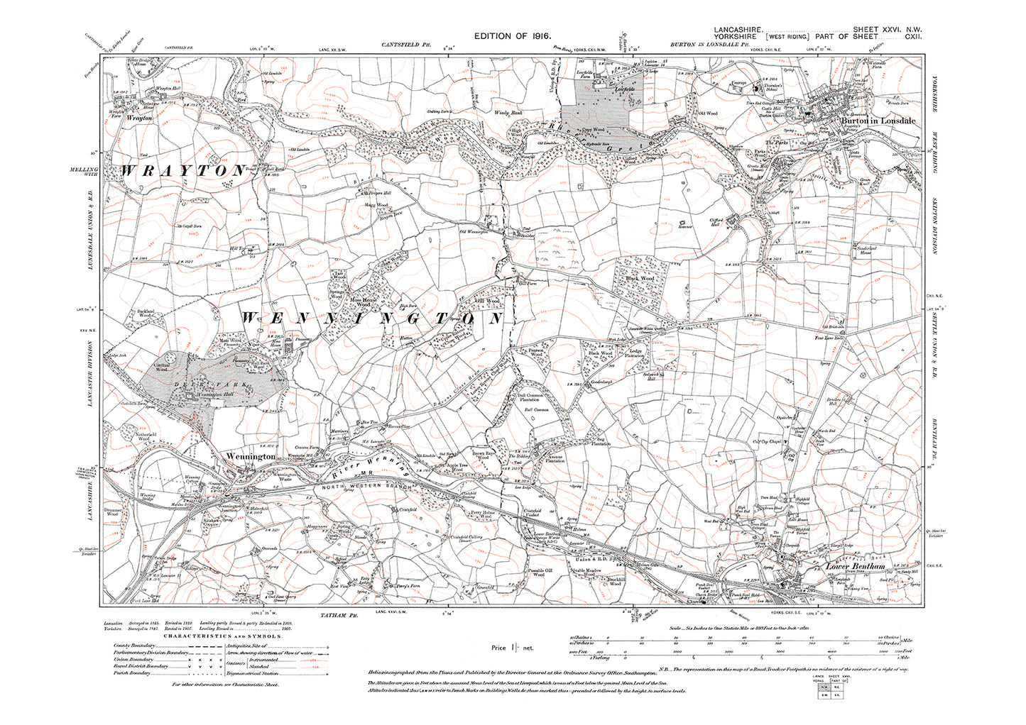 Wennington - Lancashire in 1919 : 26NW