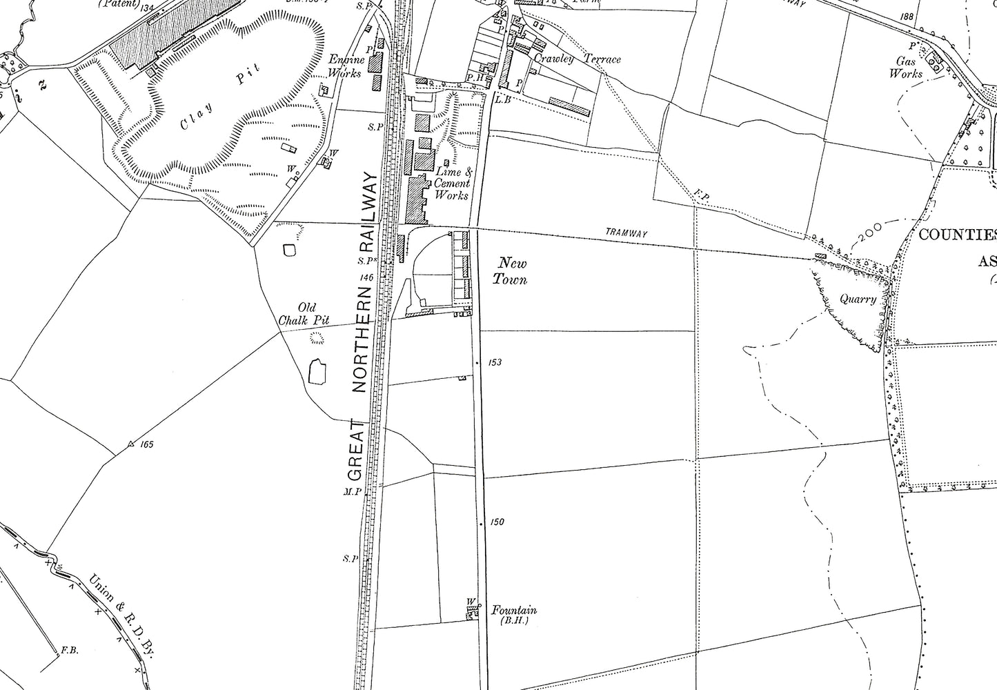 A 1901 map showing Arlesey in Bedfordshire - A Digital Download 0f OS 1:10560 scale map, Beds 27NW