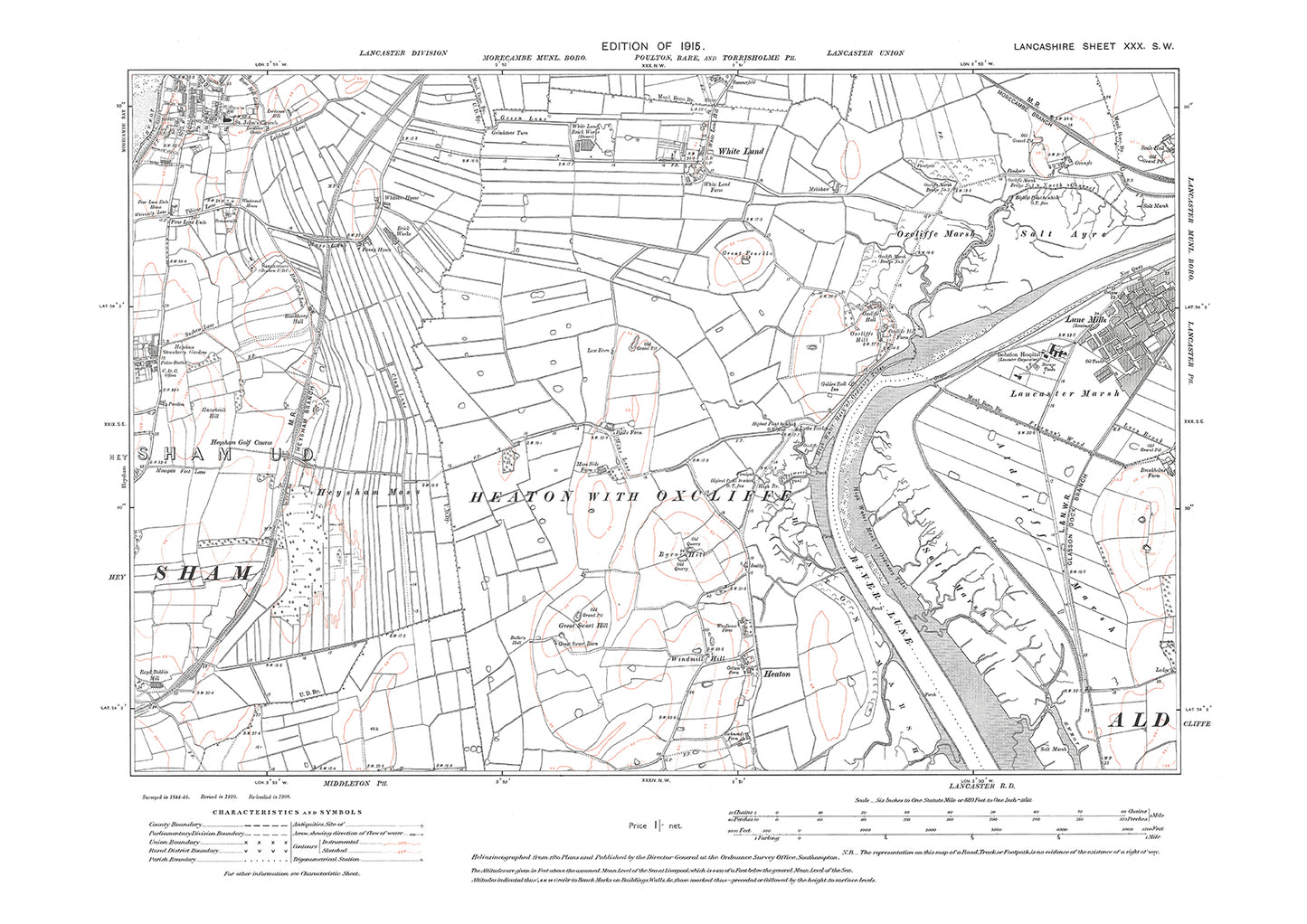 Lancaster Marsh - Lancashire in 1915 : 30SW