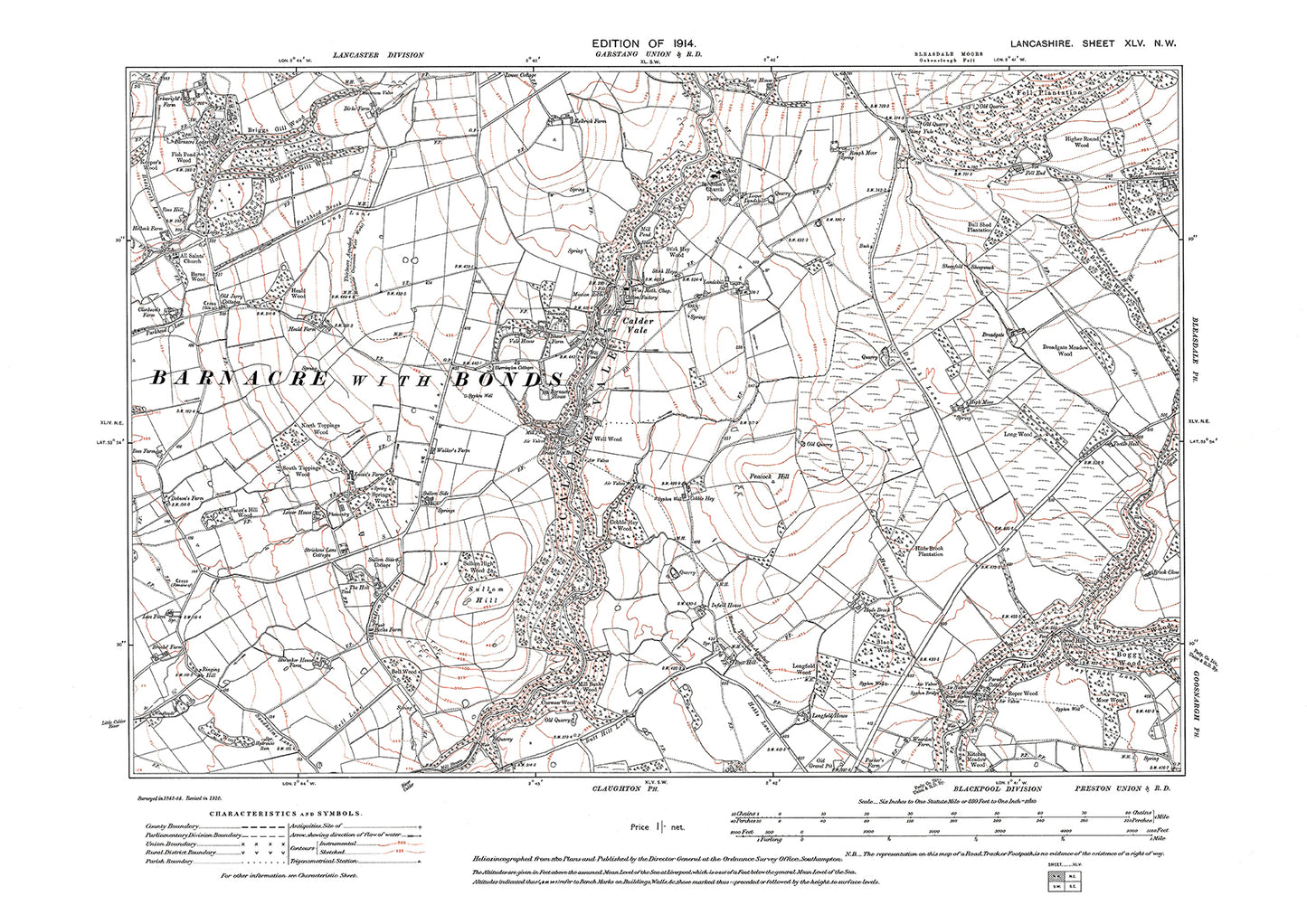 Calder Vale - Lancashire in 1914 : 45NW