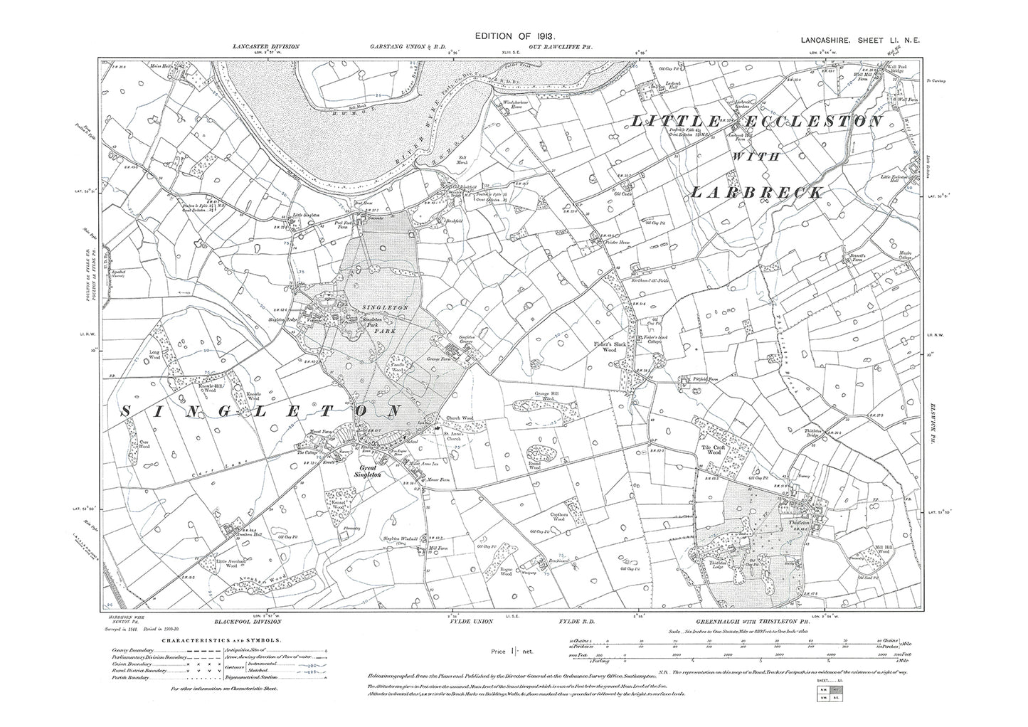 Great Singleton - Lancashire in 1913 : 51NE