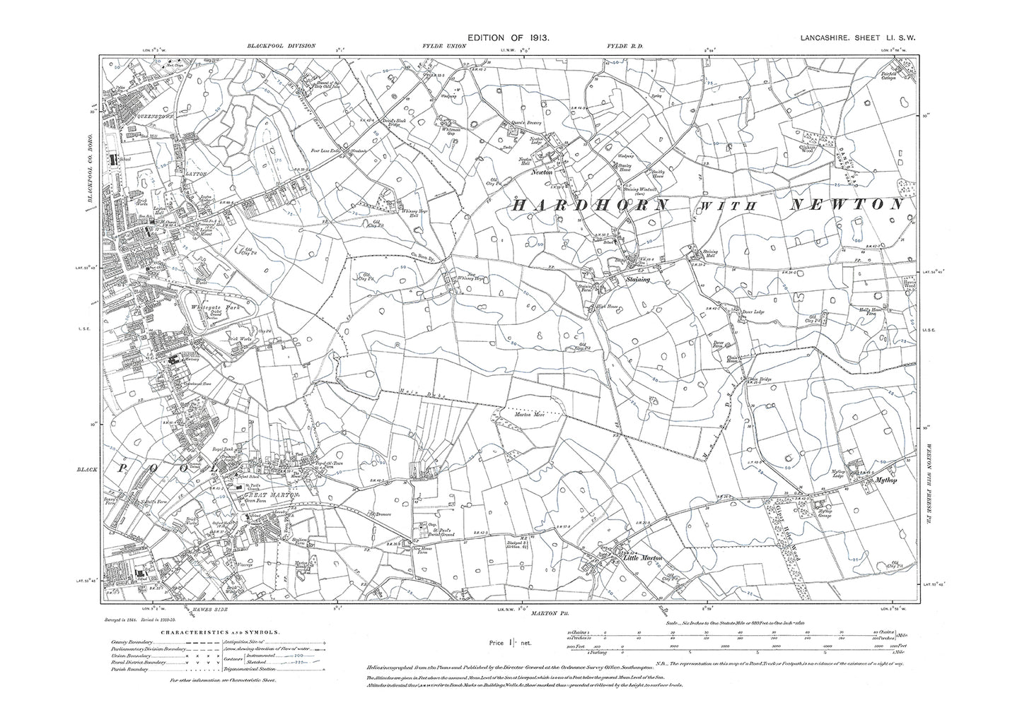 Blackpool (east) - Lancashire in 1913 : 51SW