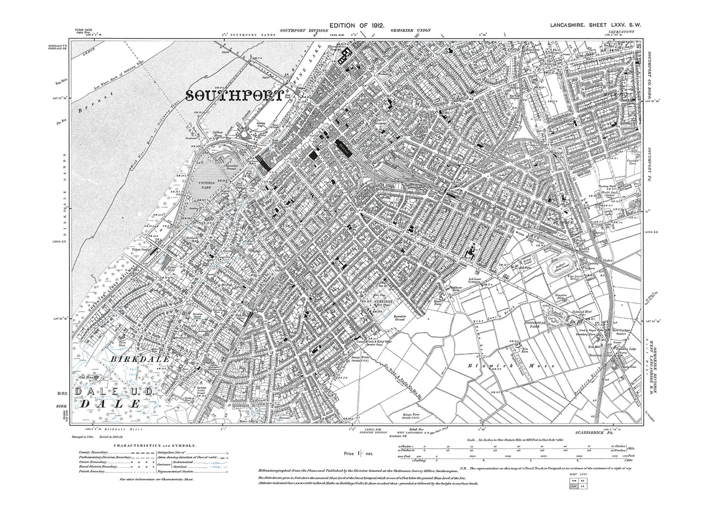 Southport - Lancashire in 1912 : 75SW