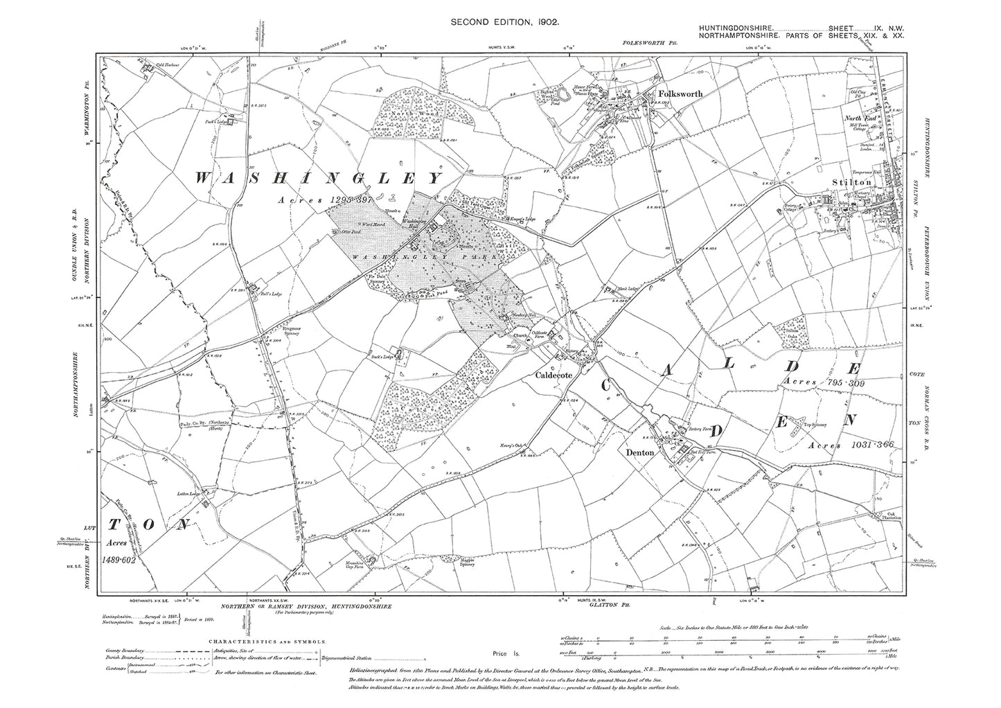 Folksworth, Stilton - Huntingdonshire in 1902 : 9NW