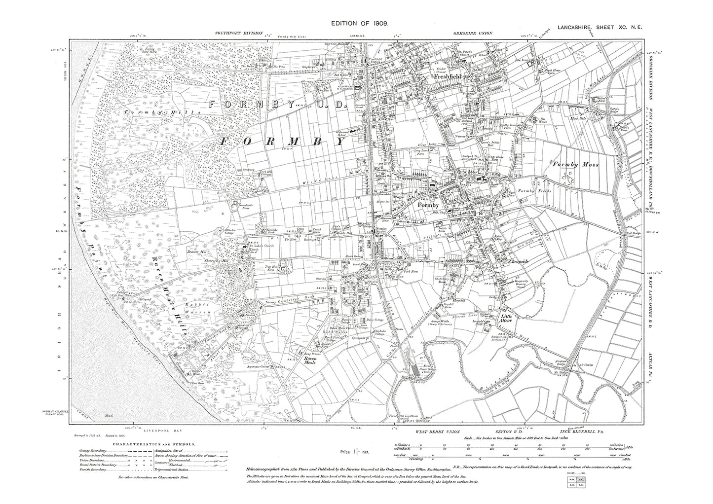 Formby, Freshfields - Lancashire in 1909 : 90NE