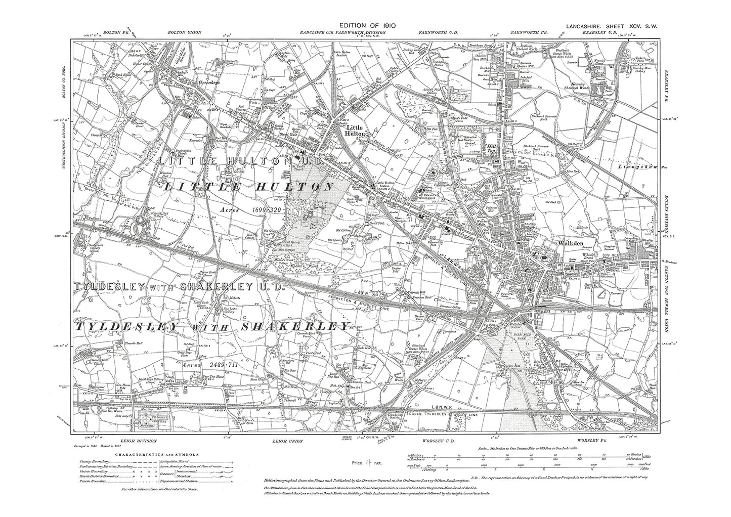Little Hulton, Walkden - Lancashire in 1910 : 95SW