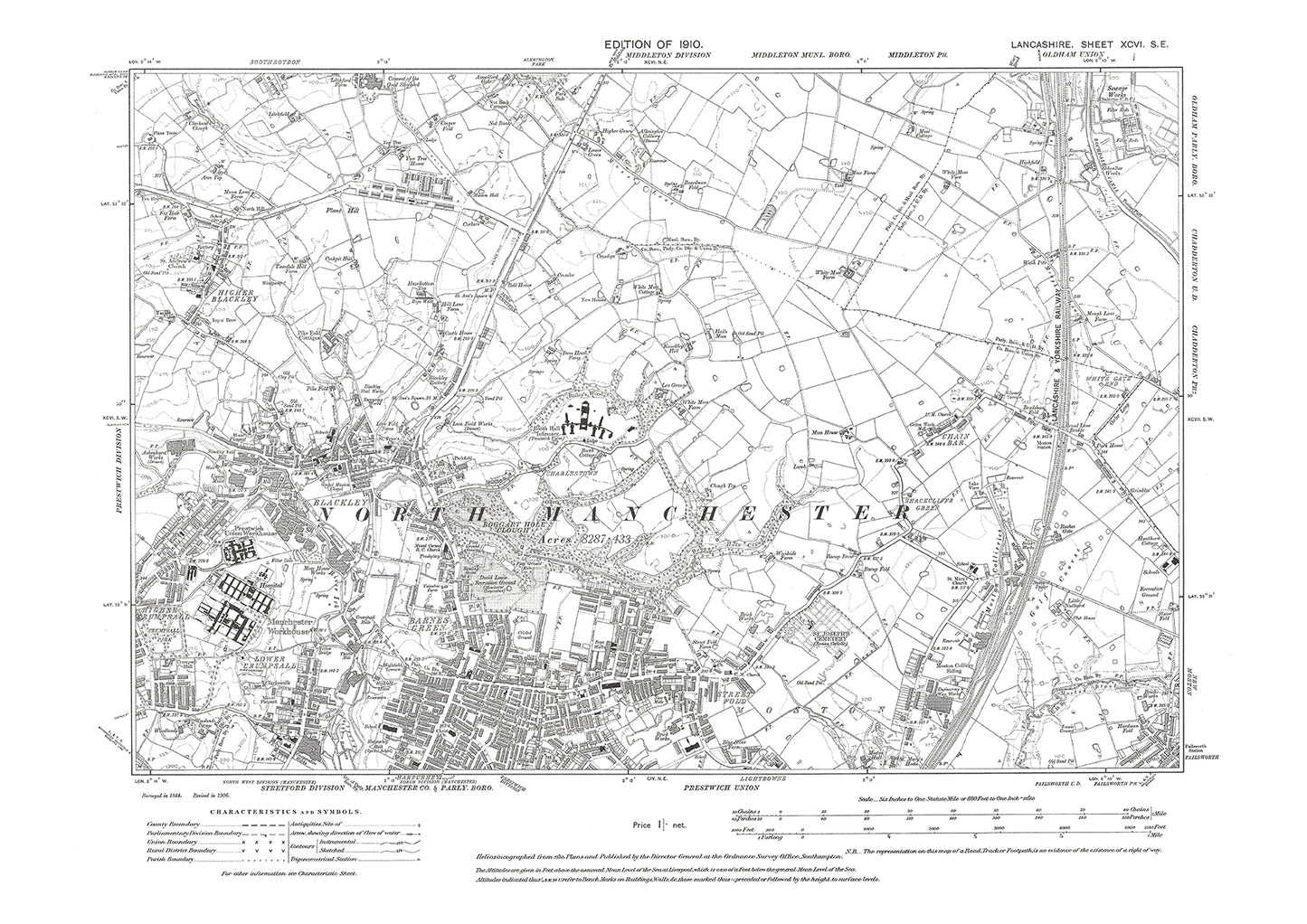 North Manchester - Lancashire in 1910 : 96SE