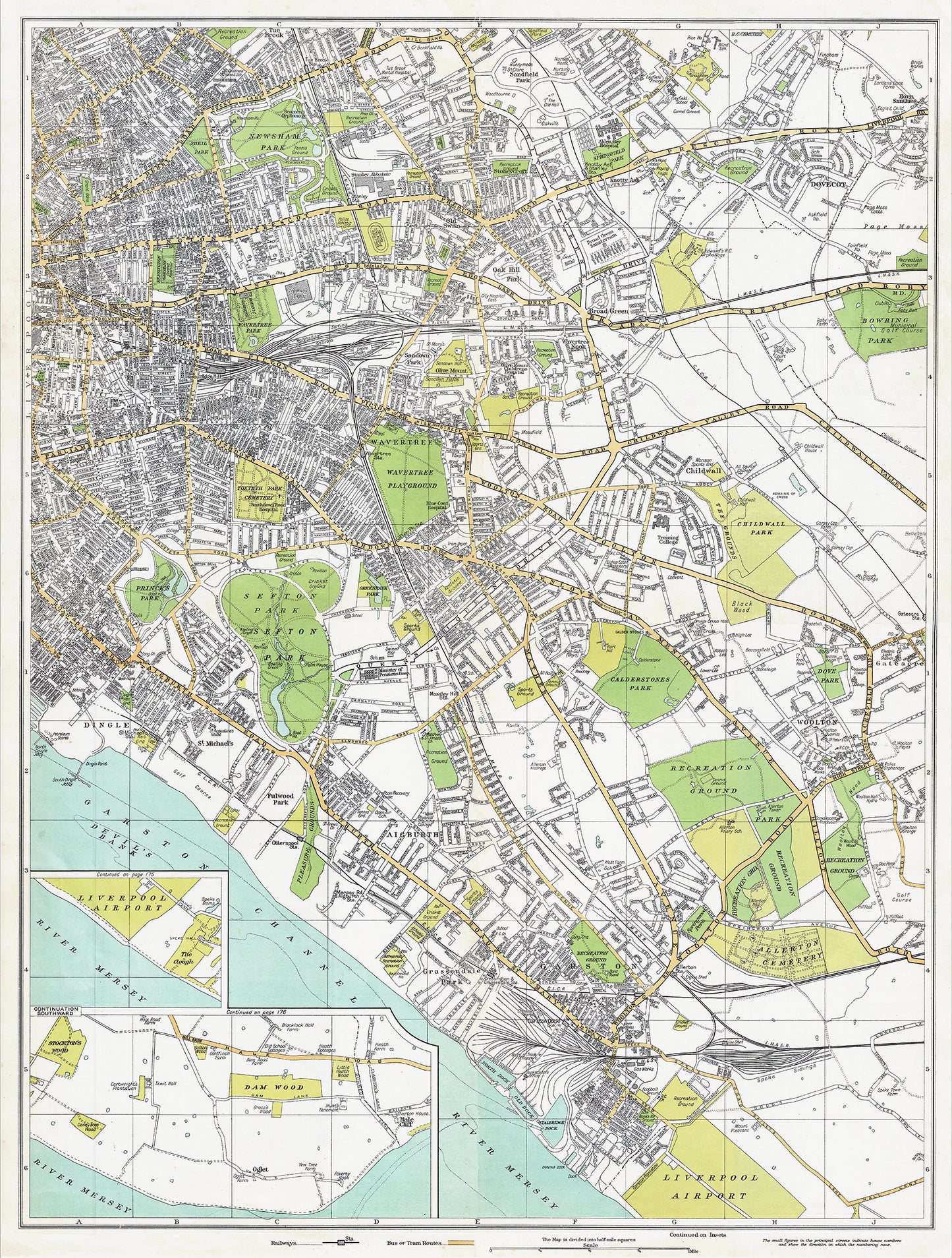 Lancashire (south) 1934 Series - Liverpool (south), Dingle, Aigburth, Garston, Dovecot, Woolton area - sheet 38