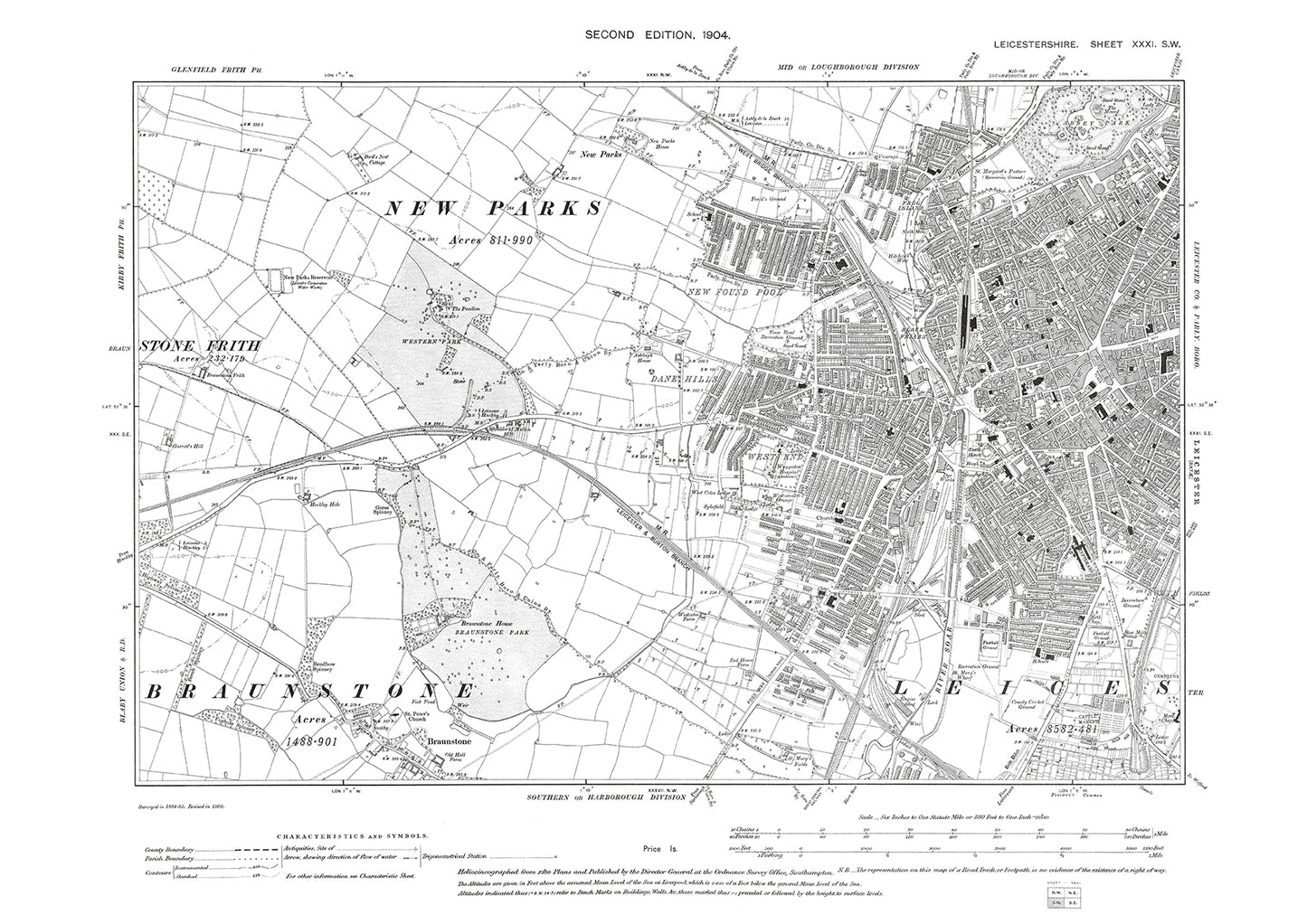 Leicester (west), New Parks - Leicestershire in 1904 : 31SW