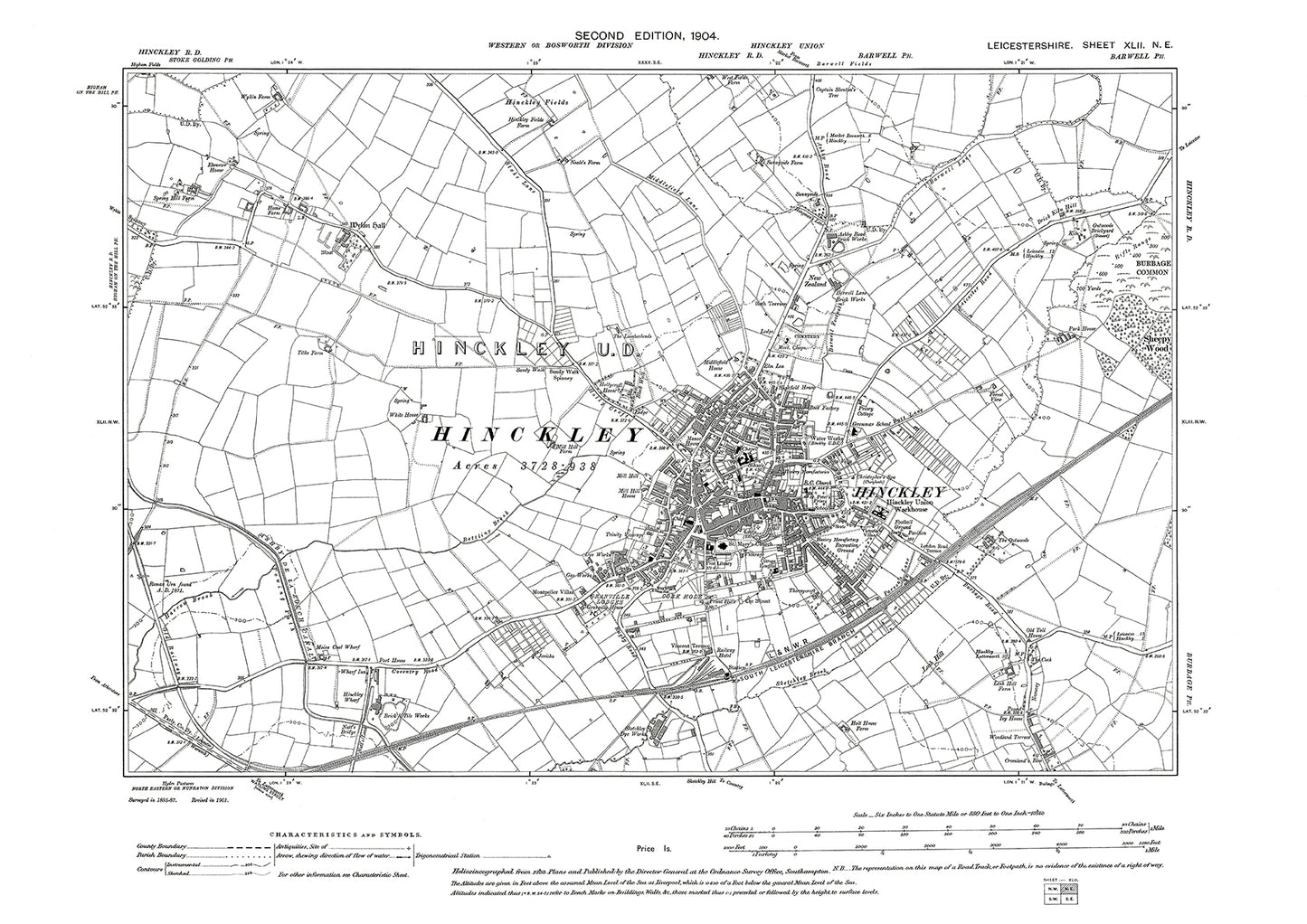 Hinckley - Leicestershire in 1904 : 42NE