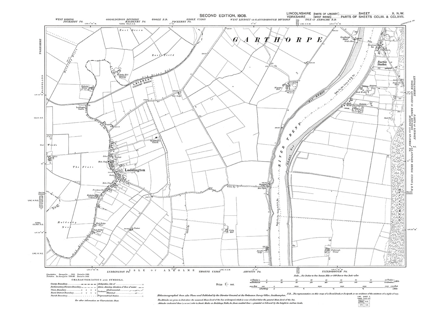 Luddington, Burton Stather, Lincolnshire in 1908 : 10NW