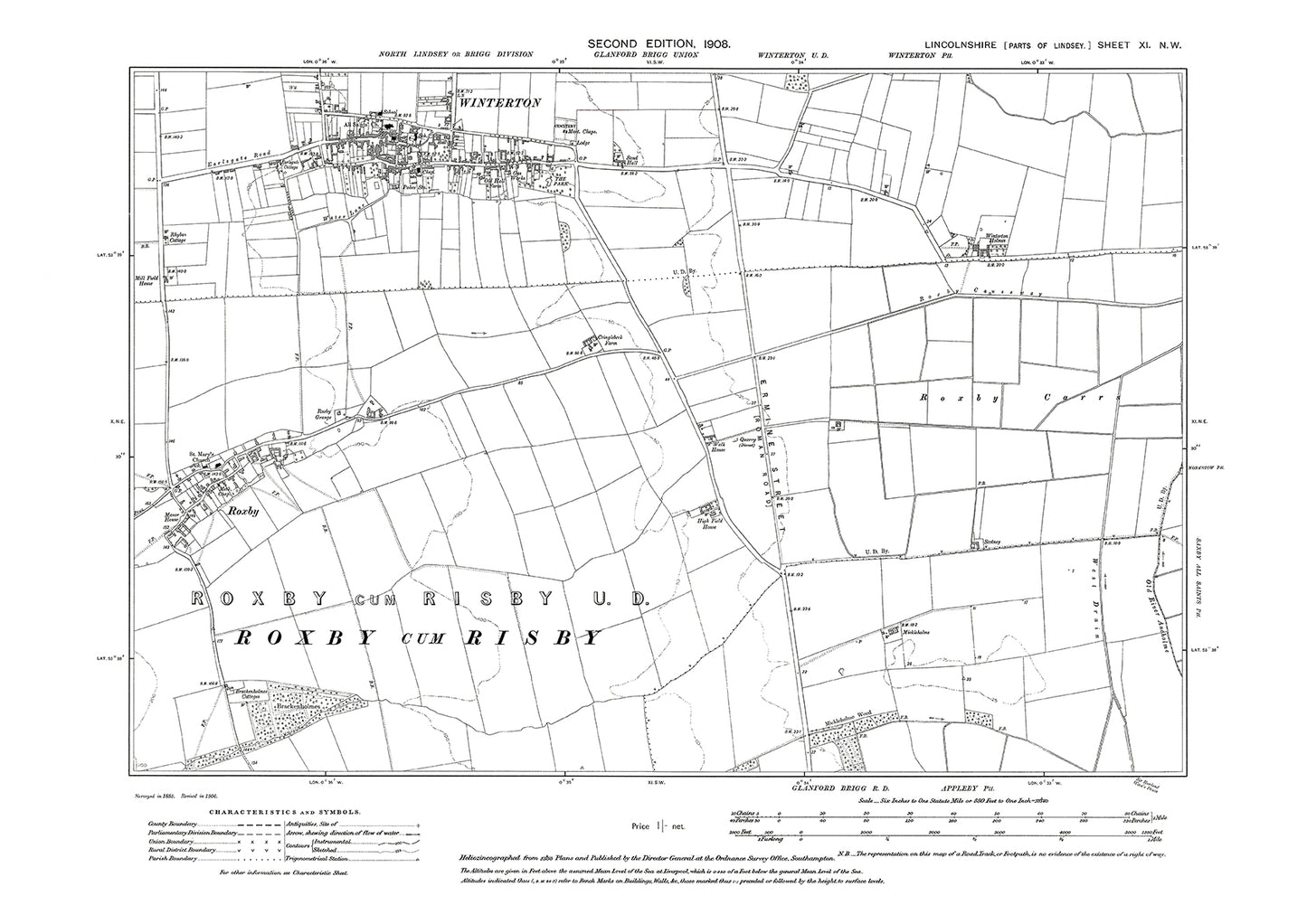 Winterton, Roxby, Lincolnshire in 1908 : 11NW