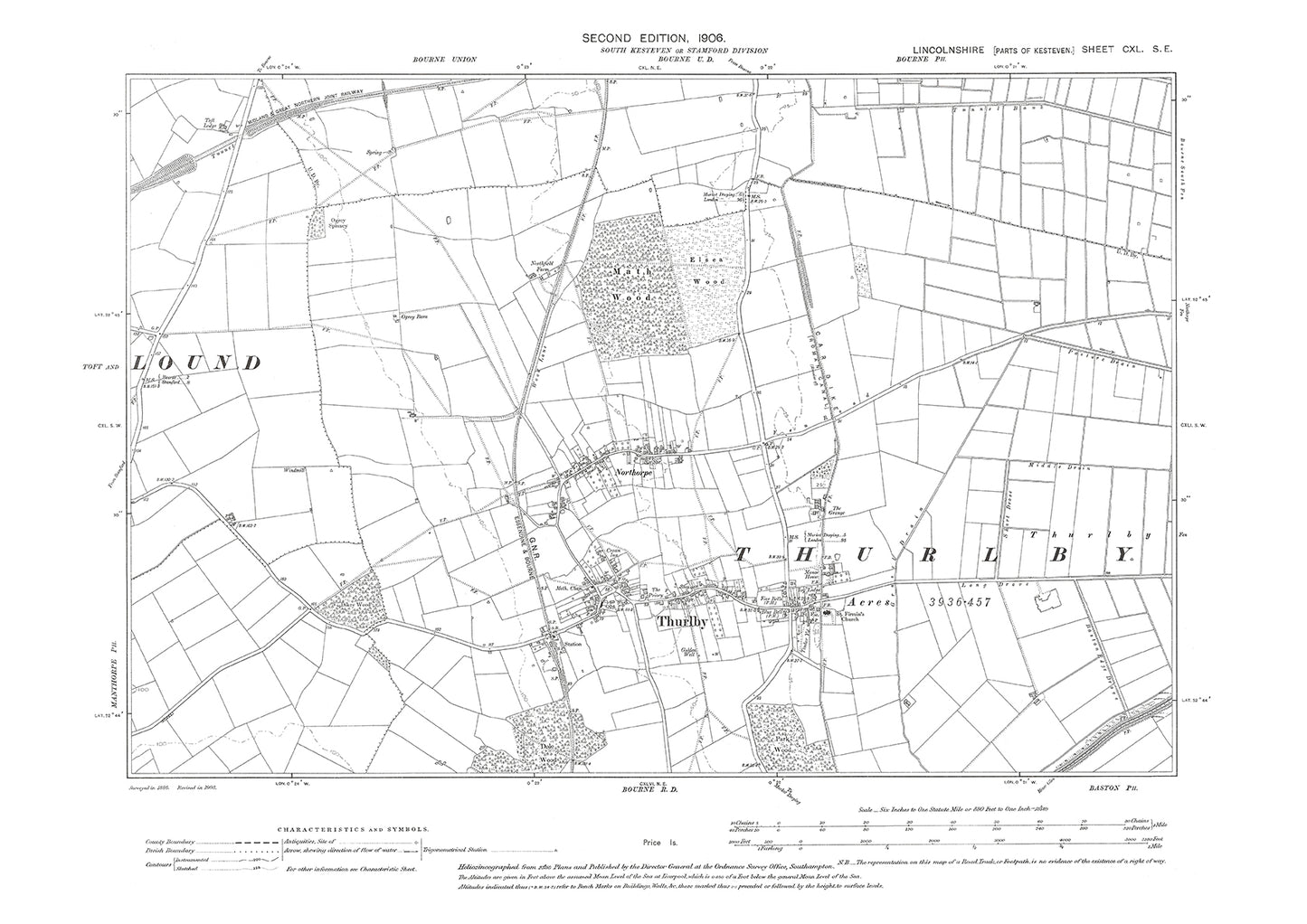Thurlby, Northorpe, Lincolnshire in 1906 : 140SE