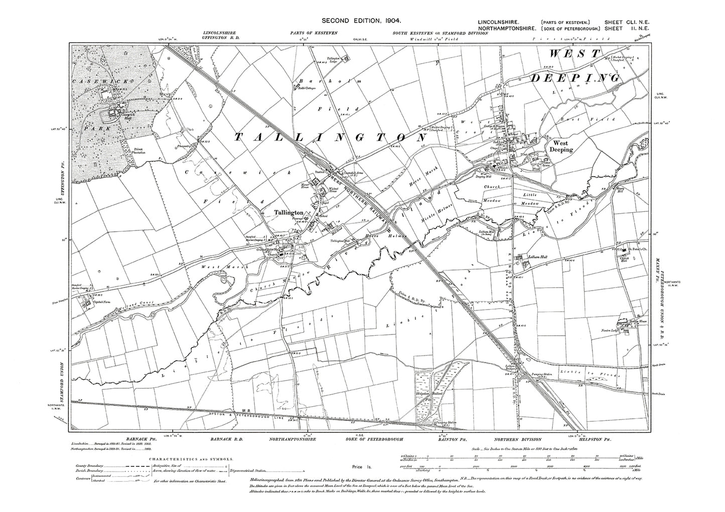 Tallington, West Deeping, Lincolnshire in 1904 : 151NE