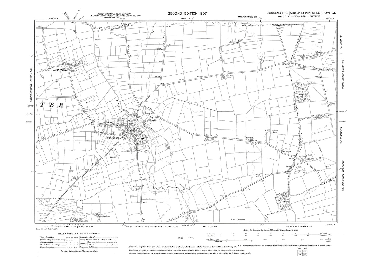 Scotter, Scotterthorpe, Lincolnshire in 1907 : 26SE