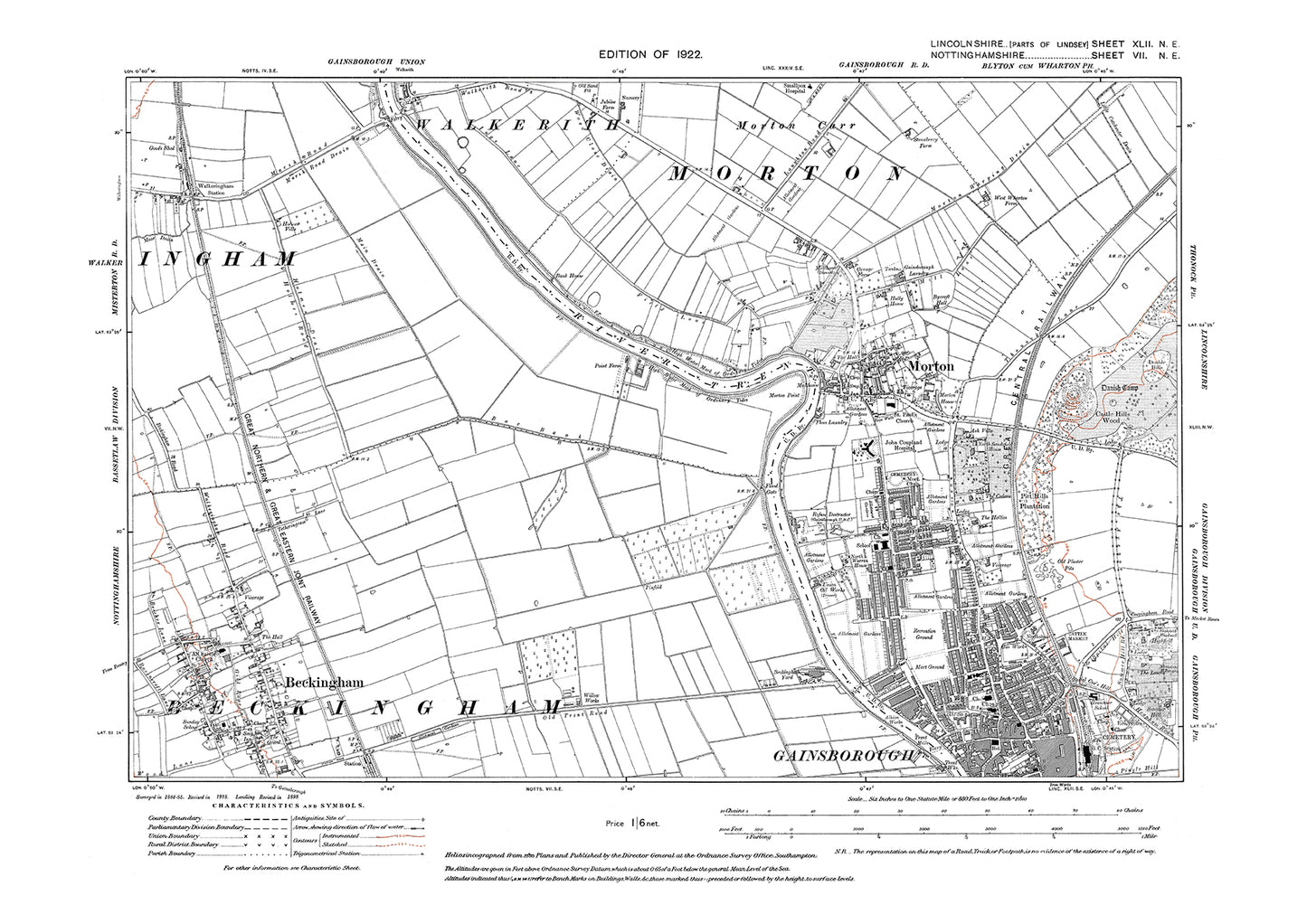 Gainsborough (north), Beckingham, Morton, Walkeringham (east), Lincolnshire in 1922 : 42NE