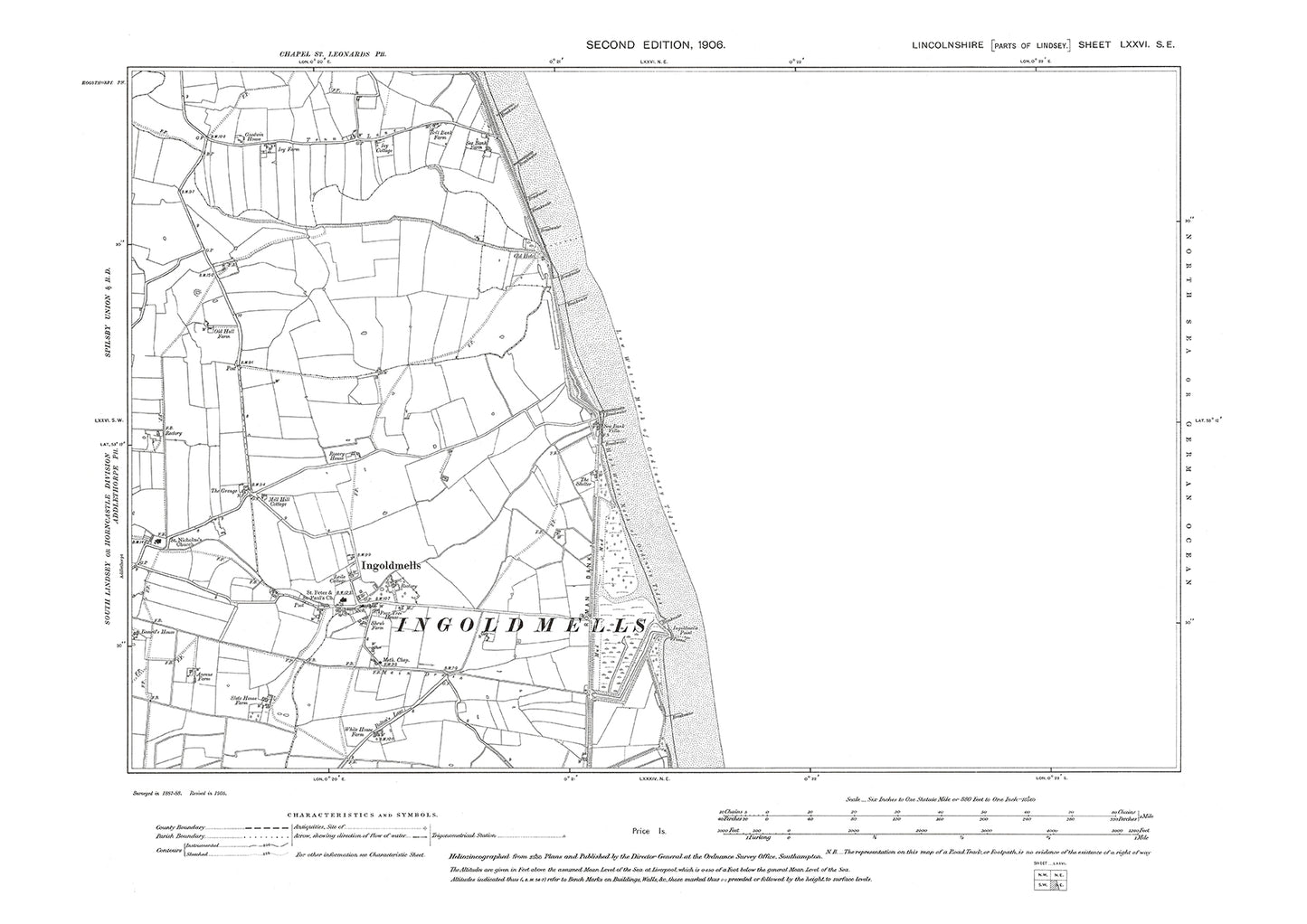 Ingoldmells, Lincolnshire in 1906 : 76SE