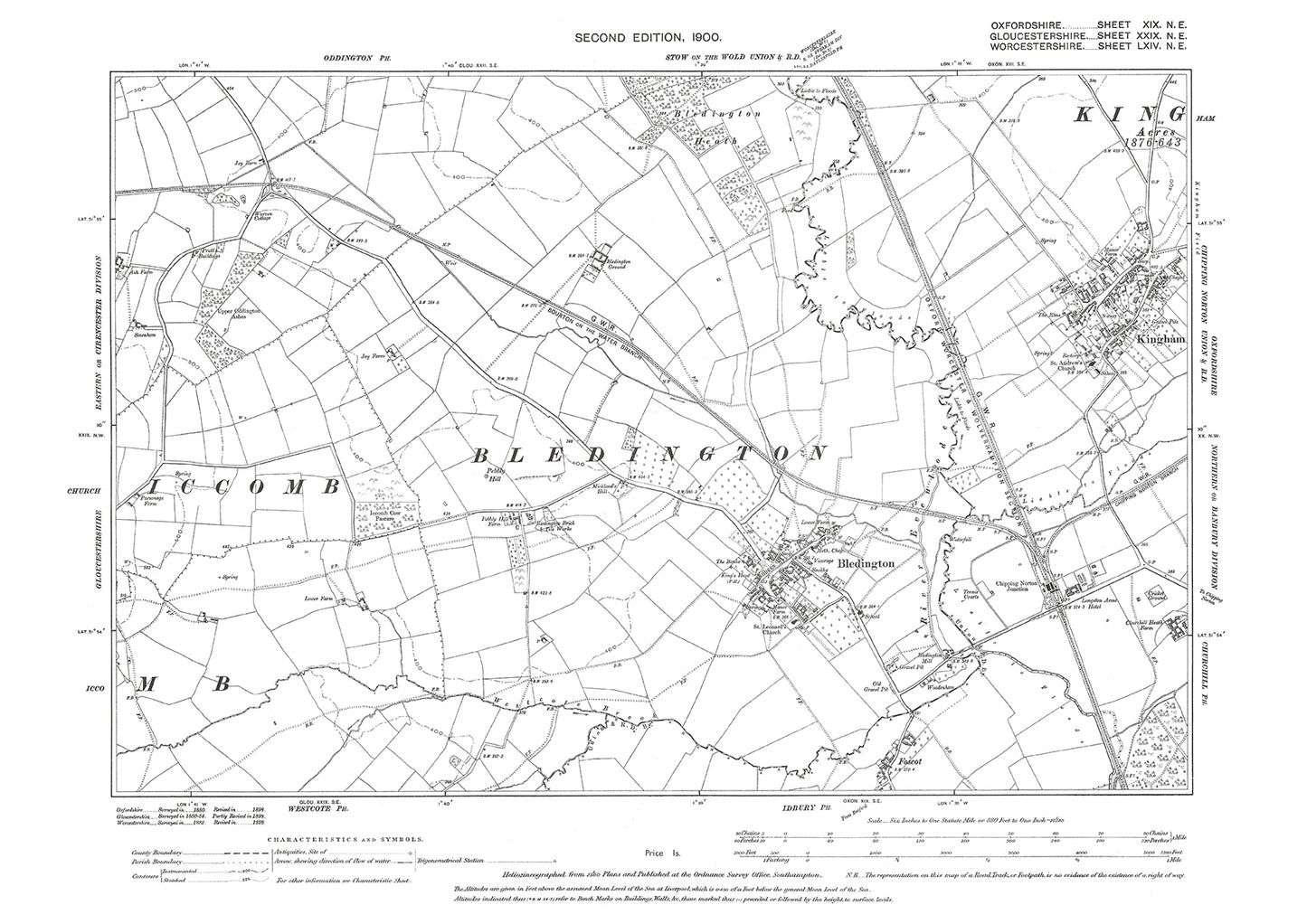 Kingham, Oxfordshire in 1900: 19NE