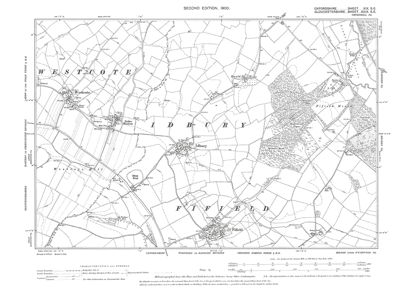 Fifield, Idbury, Oxfordshire in 1900: 19SE