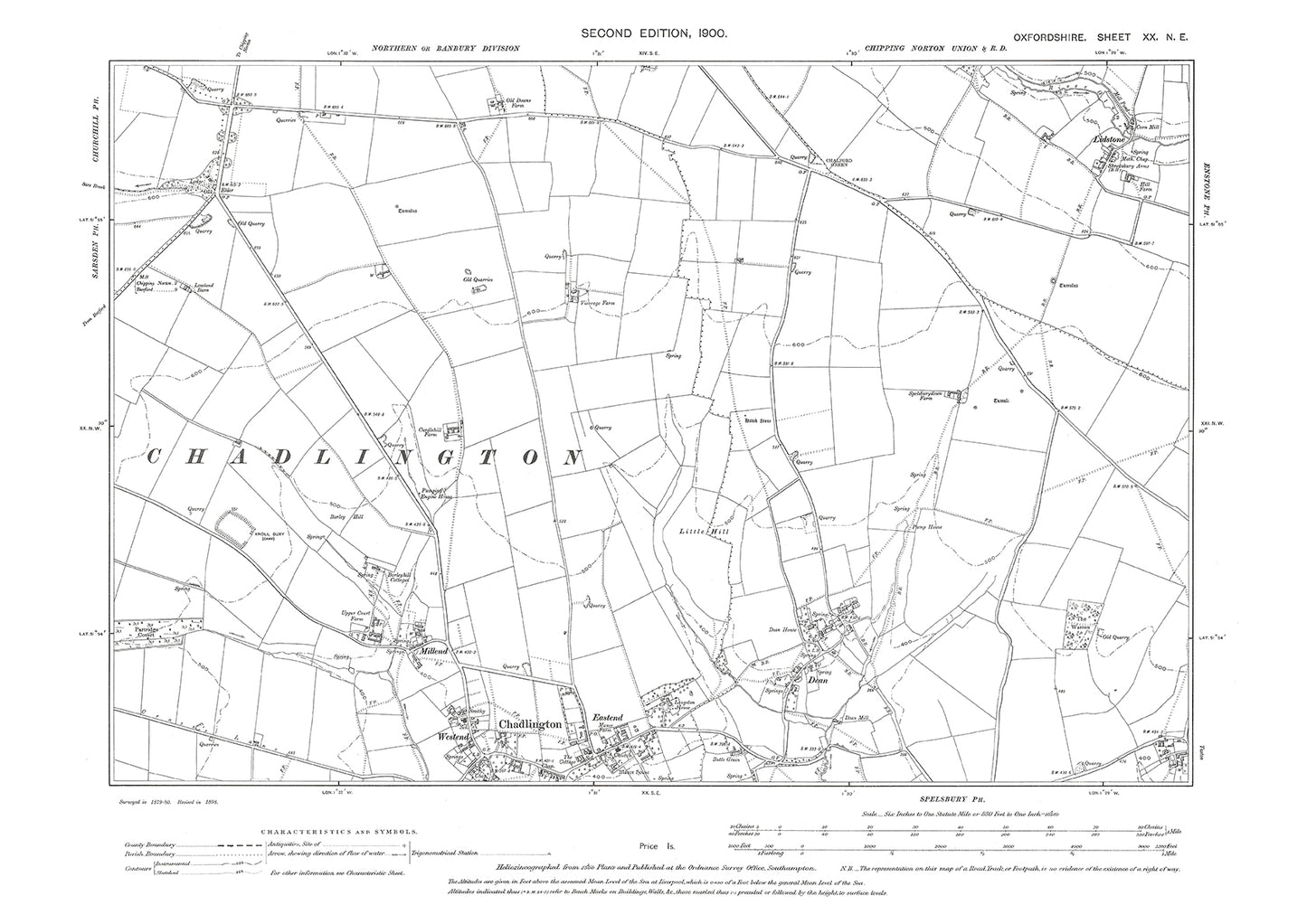 Chadlington (north), Dean, Oxfordshire in 1900: 20NE