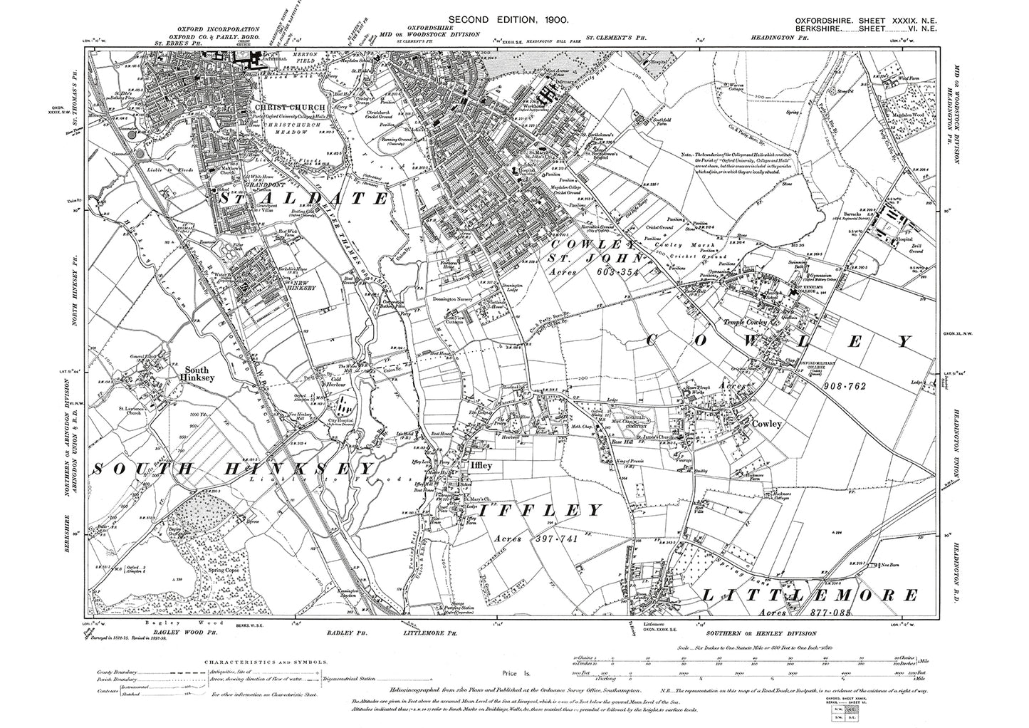 Oxford (south), Cowley, Iffley, South Hinksey, Oxfordshire in 1900: 39NE