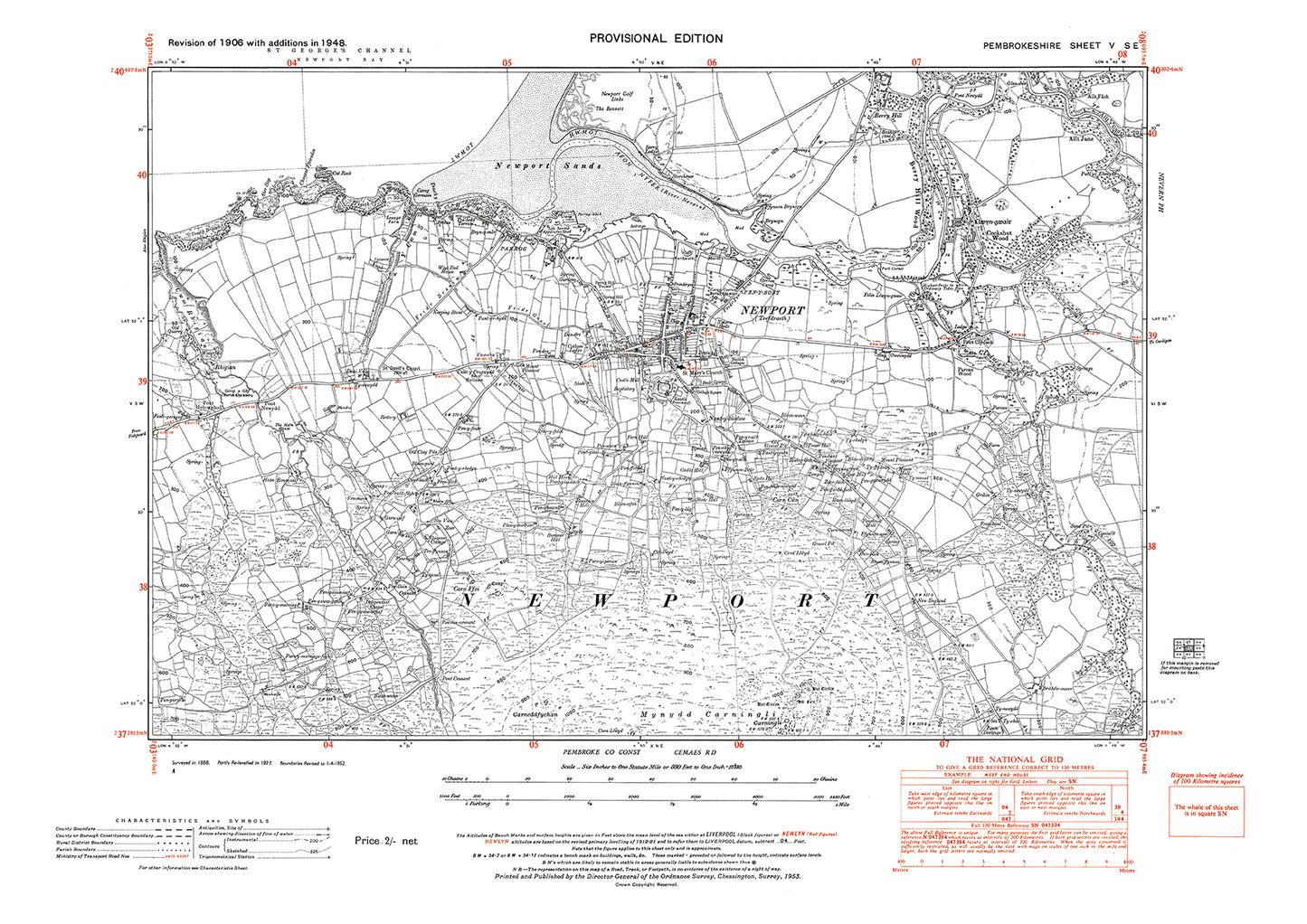 Newport, old map Pembroke 1948: 5SE
