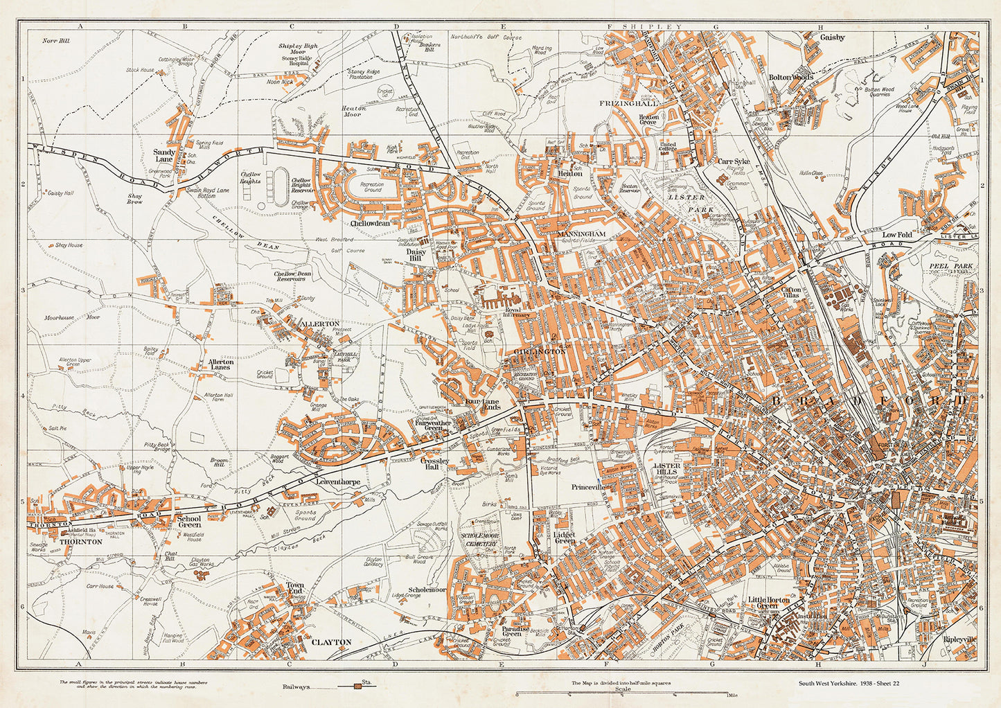 Yorkshire in 1938 Series - Bradford (northwest) area - YK-22