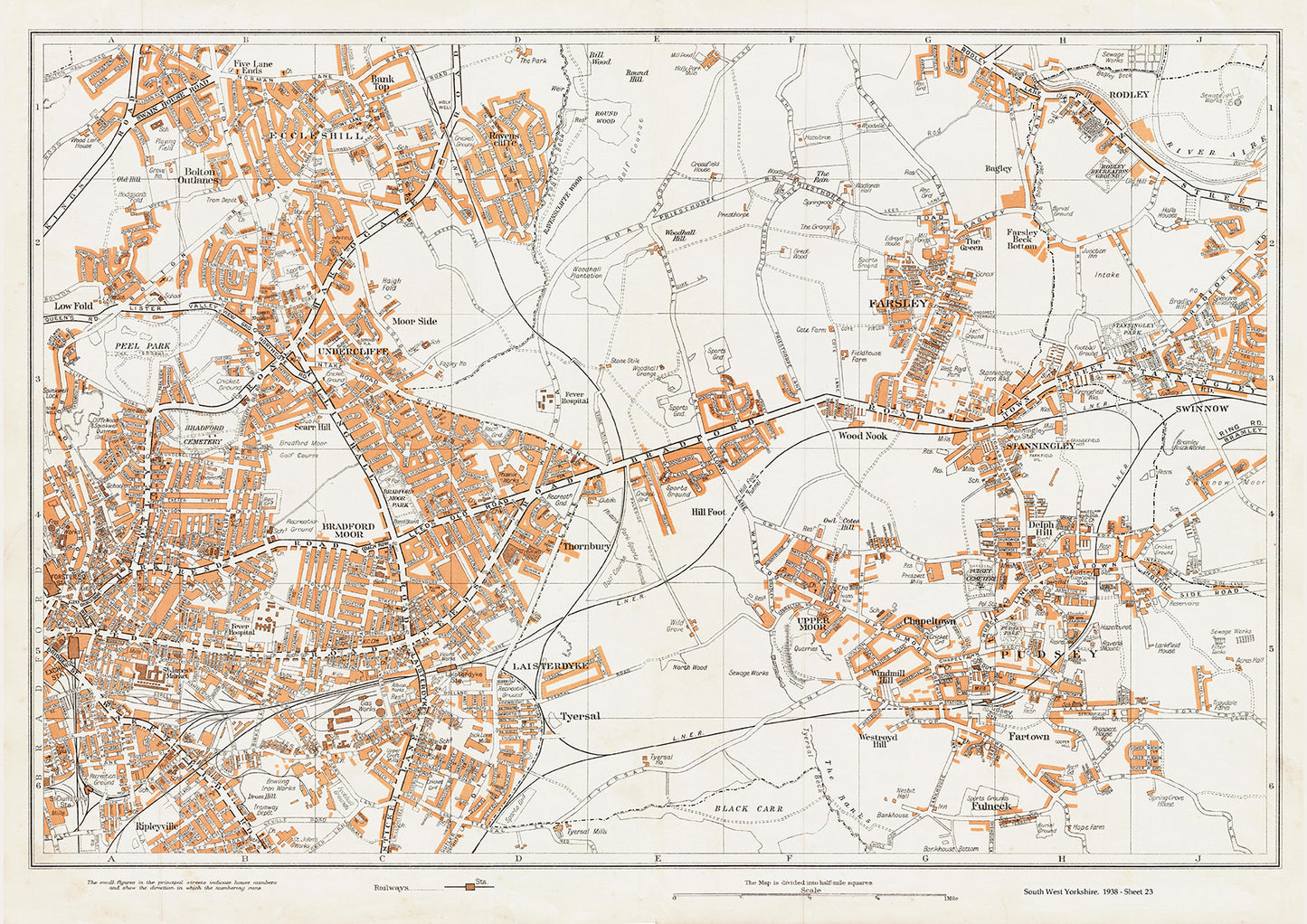 Yorkshire in 1938 Series - Bradford (northeast) area - YK-23