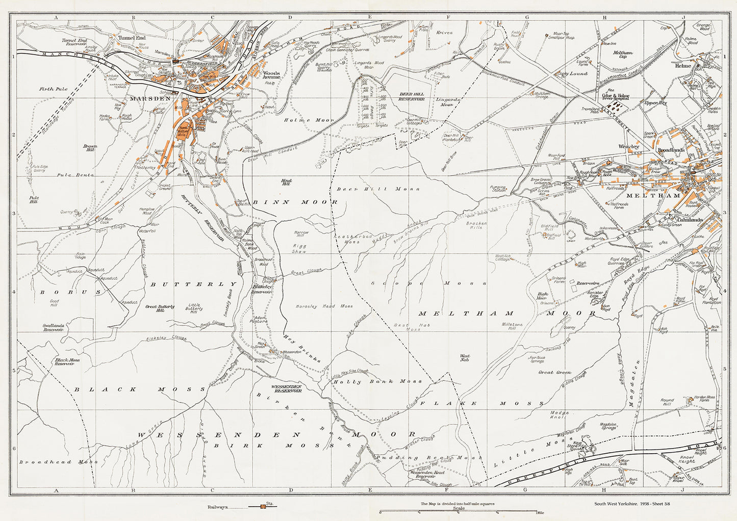 Yorkshire in 1938 Series - Marsden and Meltham area - YK-58