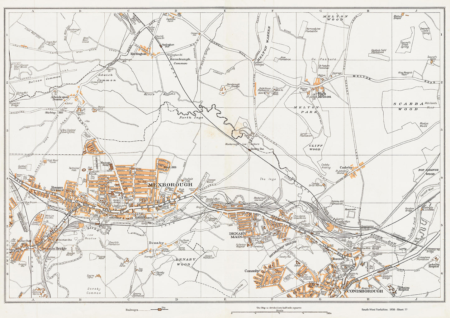 Yorkshire in 1938 Series - Mexborough, Conisborough, Denaby Main area - YK-77