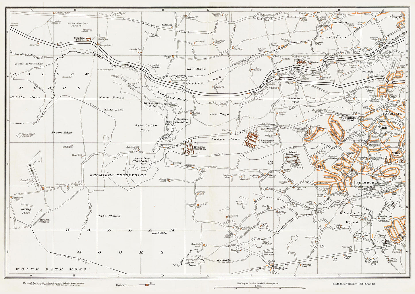Yorkshire in 1938 Series - Sheffield (west), Sandygate and Fulwood area - YK-87
