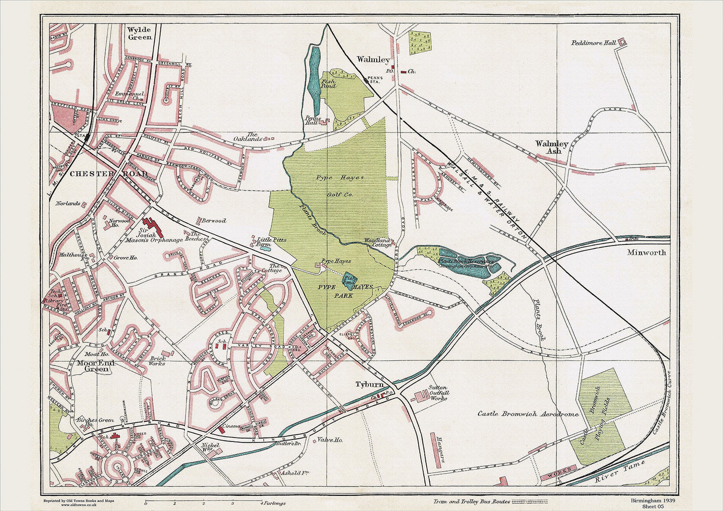 Birmingham in 1939 Series - Pype Hayes Park, Chester Road, Moor End Green, Walmley Ash, Tyburn area (Bir1939-05)