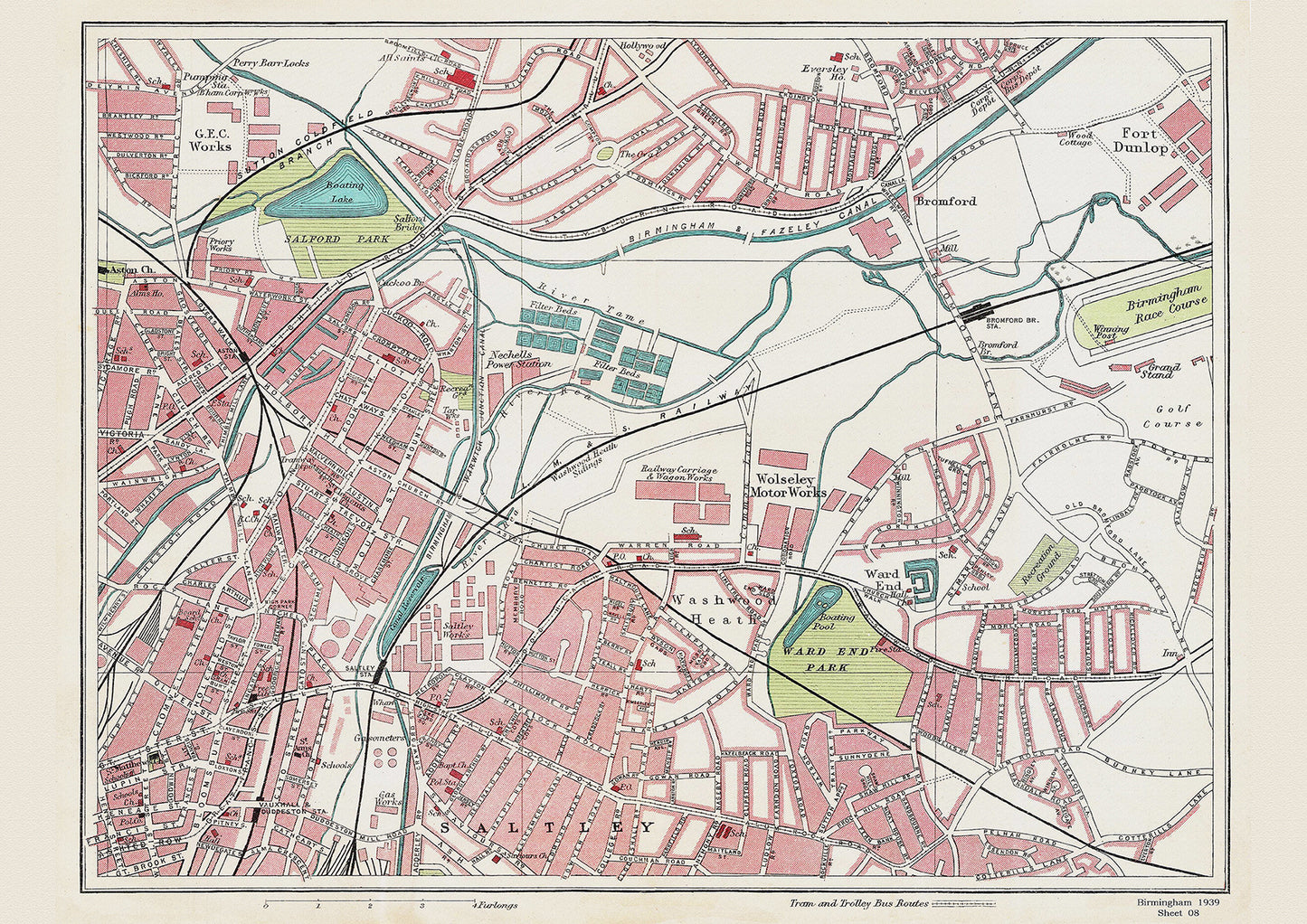 Birmingham in 1939 Series - Saltley (north), Wolseley Motor Works, Washwood Heath, Salford Park, Bromford area (Bir1939-08)