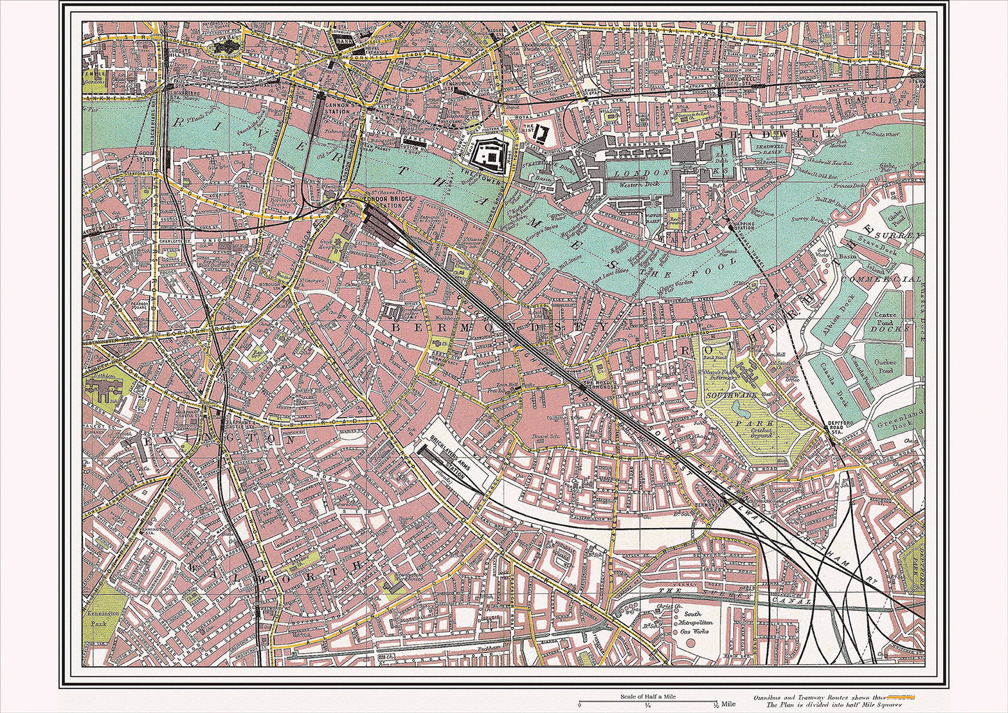 London in 1908 Series - showing Newington, Rotherhithe area (Lon1908-17)