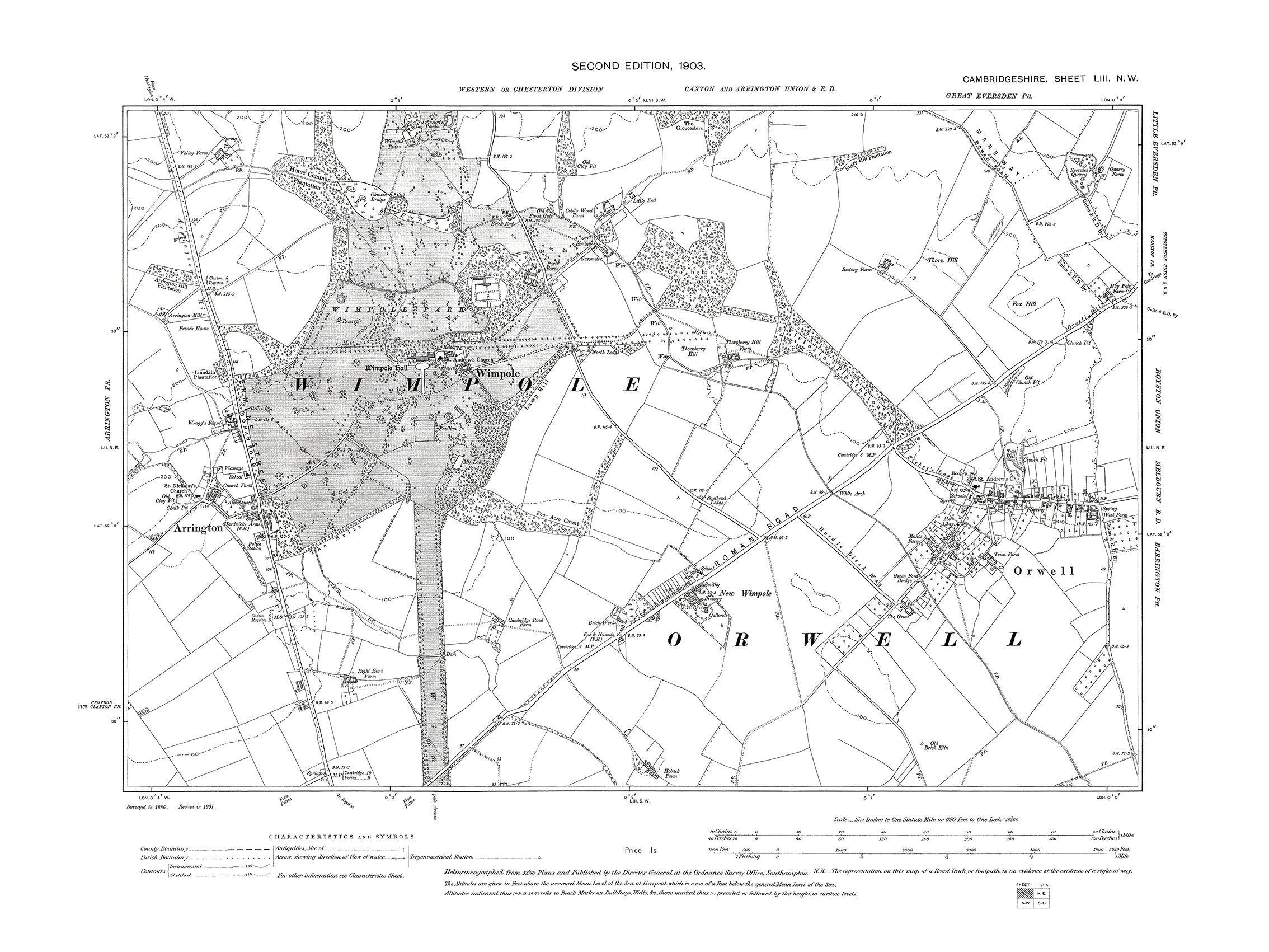 Cambridgeshire - Old Ordnance Survey maps, 1:10560 scale (6inch to the ...