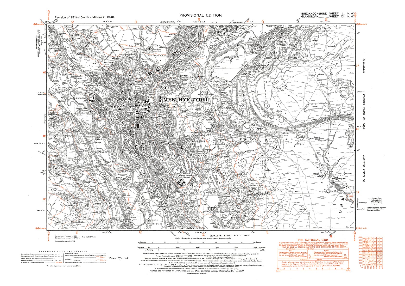 Glamorganshire - Old Ordnance Survey maps, 1:10560 scale (6inch to the ...