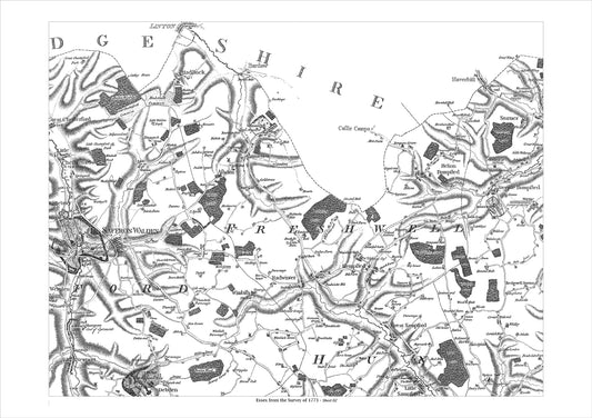 Saffron Walden, Debden, Sampford, Hadstock, old map Essex 1777