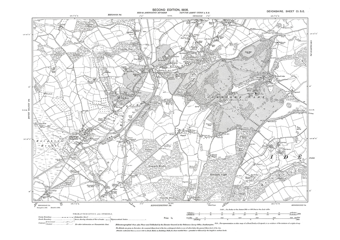 Chudleigh (south), Chudleigh Knighton, Old Map Devon 1906: 101SE
