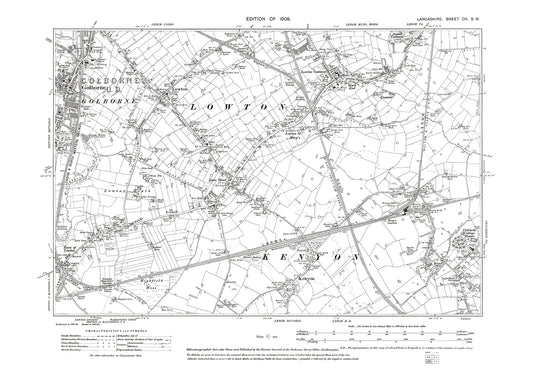 Golborne, Lowton, Kenyon - Lancashire in 1908 : 102SW